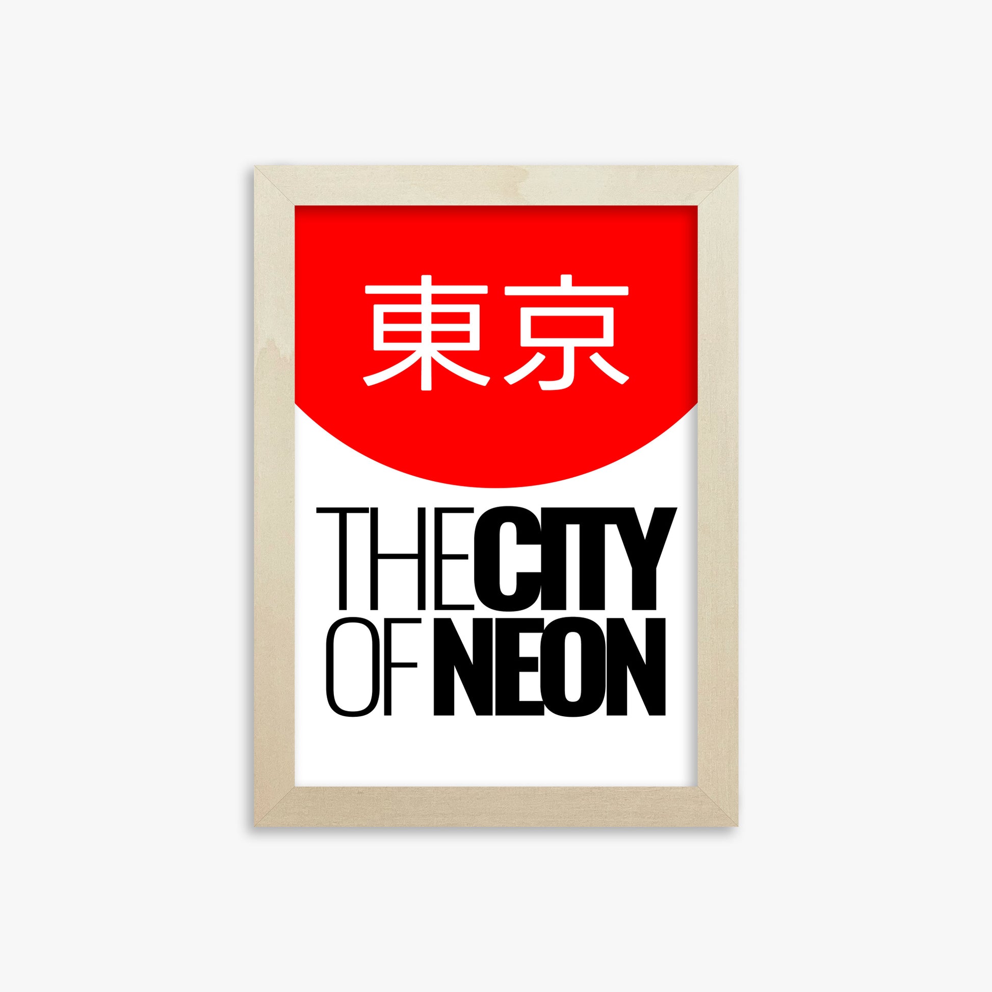 The City of Neon, 21x30cm Framed Poster With Lime Wood Frame