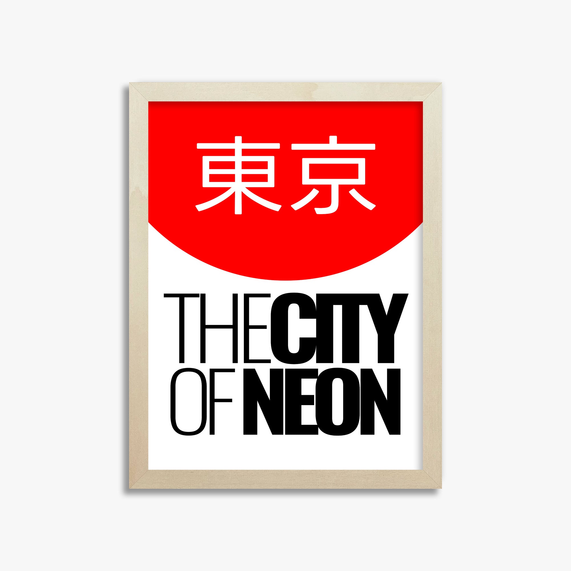The City of Neon, 30x40cm Framed Poster With Lime Wood Frame