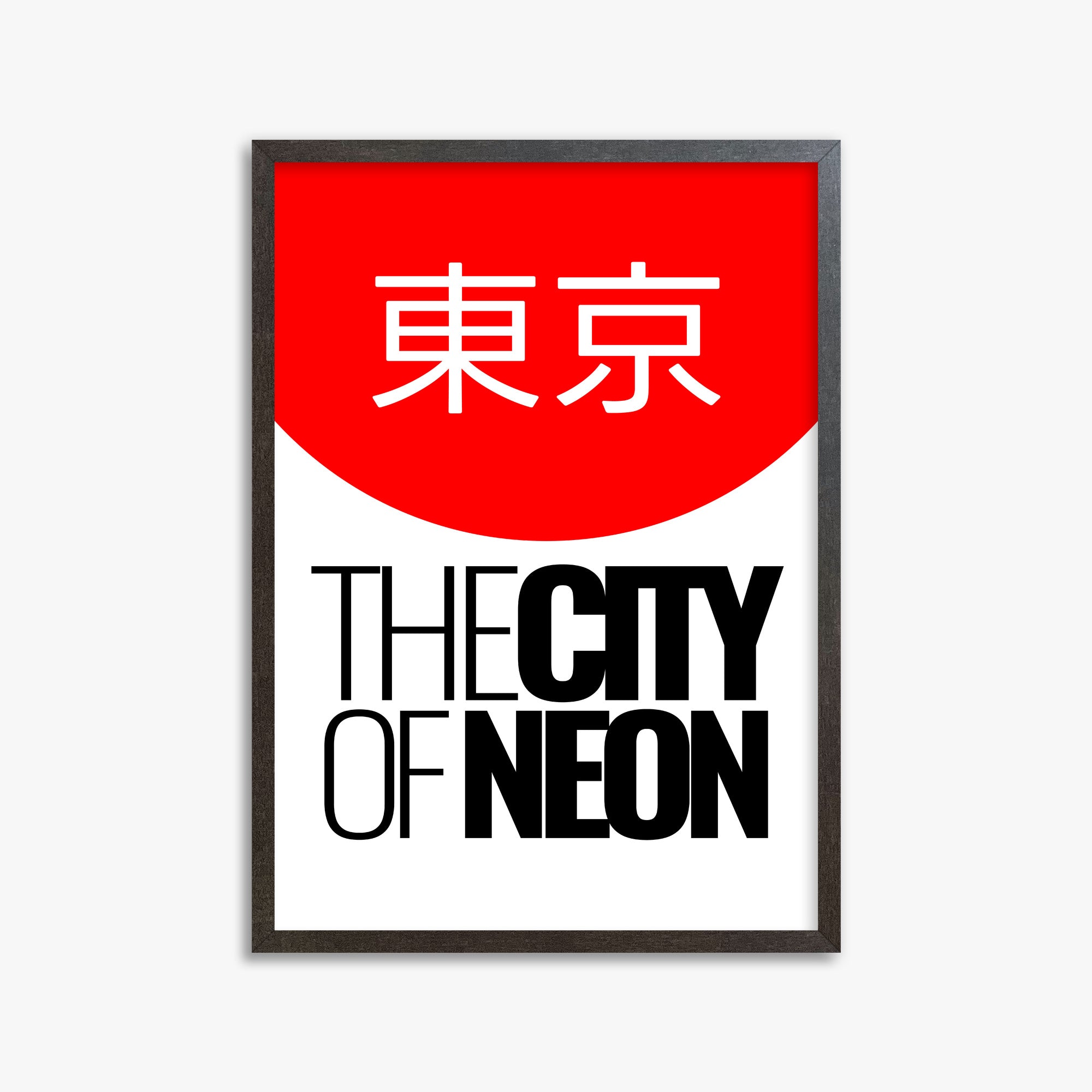 The City of Neon, 50x70cm Framed Poster With Espresso Frame