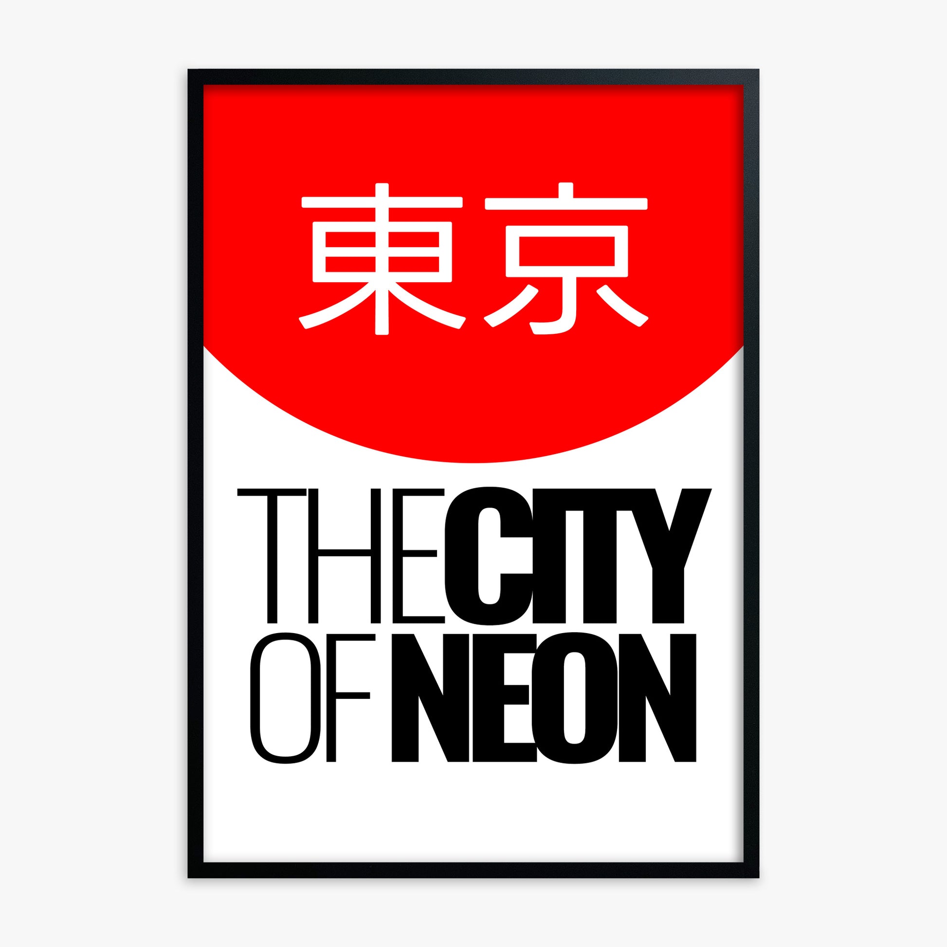 The City of Neon, Black Framed Poster With Black Frame