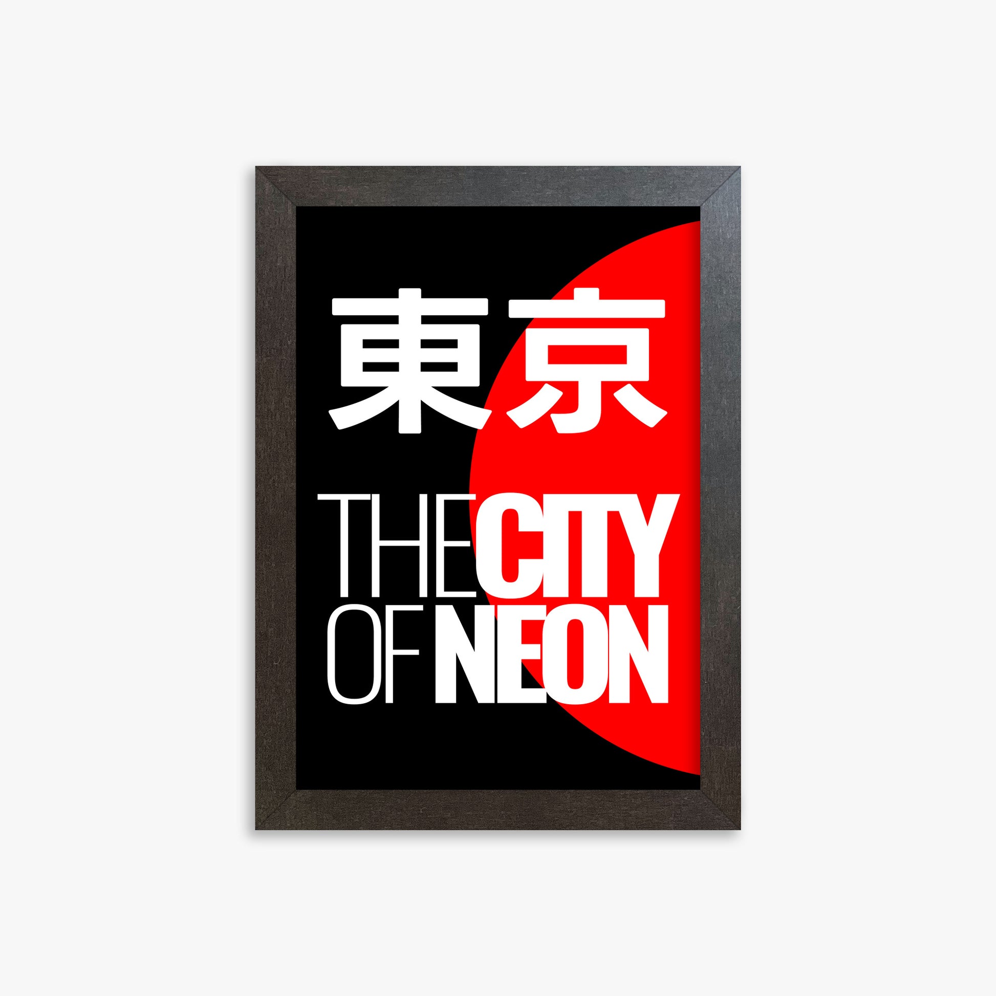 Neon City, 21x30cm Framed Poster With Espresso Frame