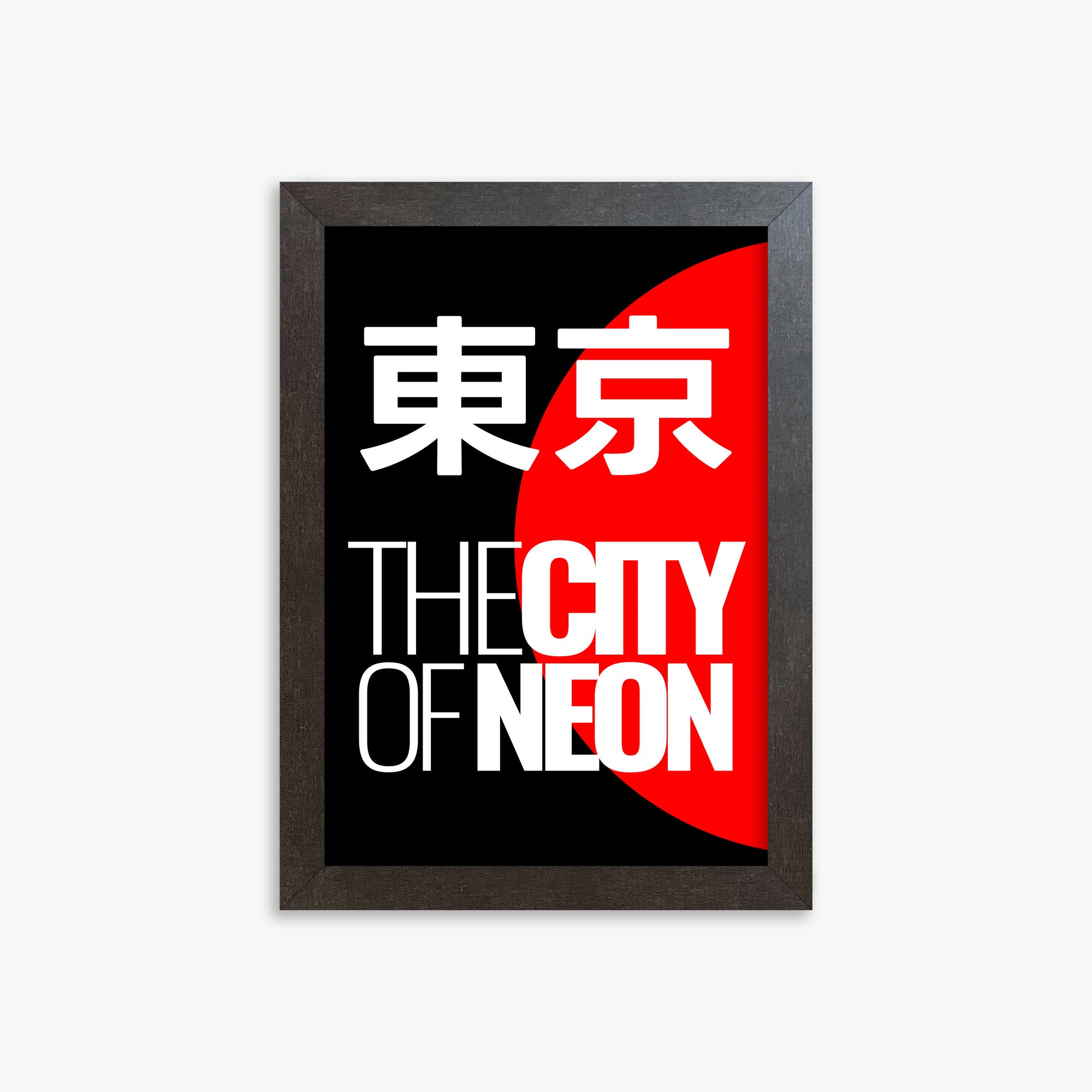 Neon City, 21x30cm Framed Poster With Espresso Frame