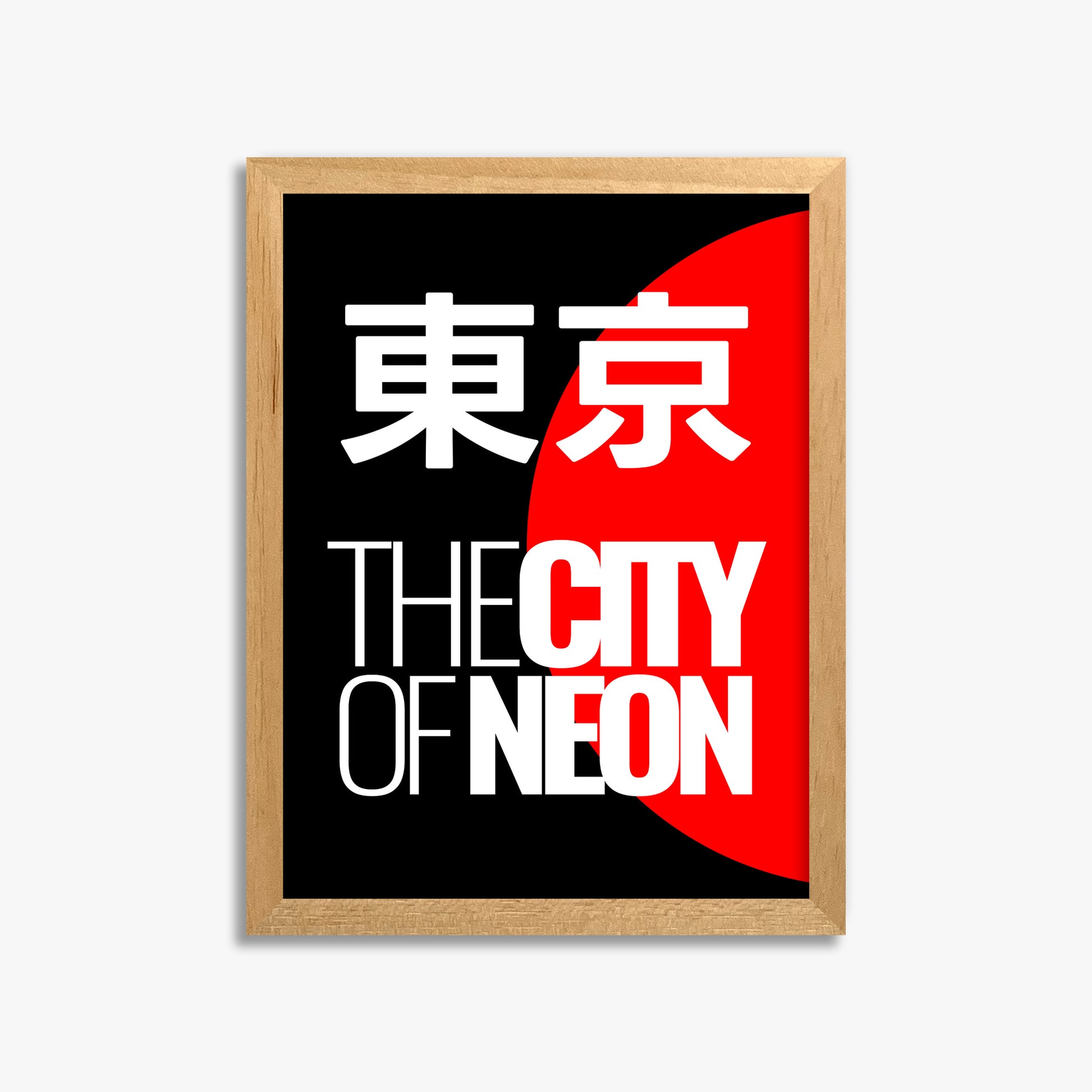 Neon City, 30x40cm Framed Poster With Oak Frame