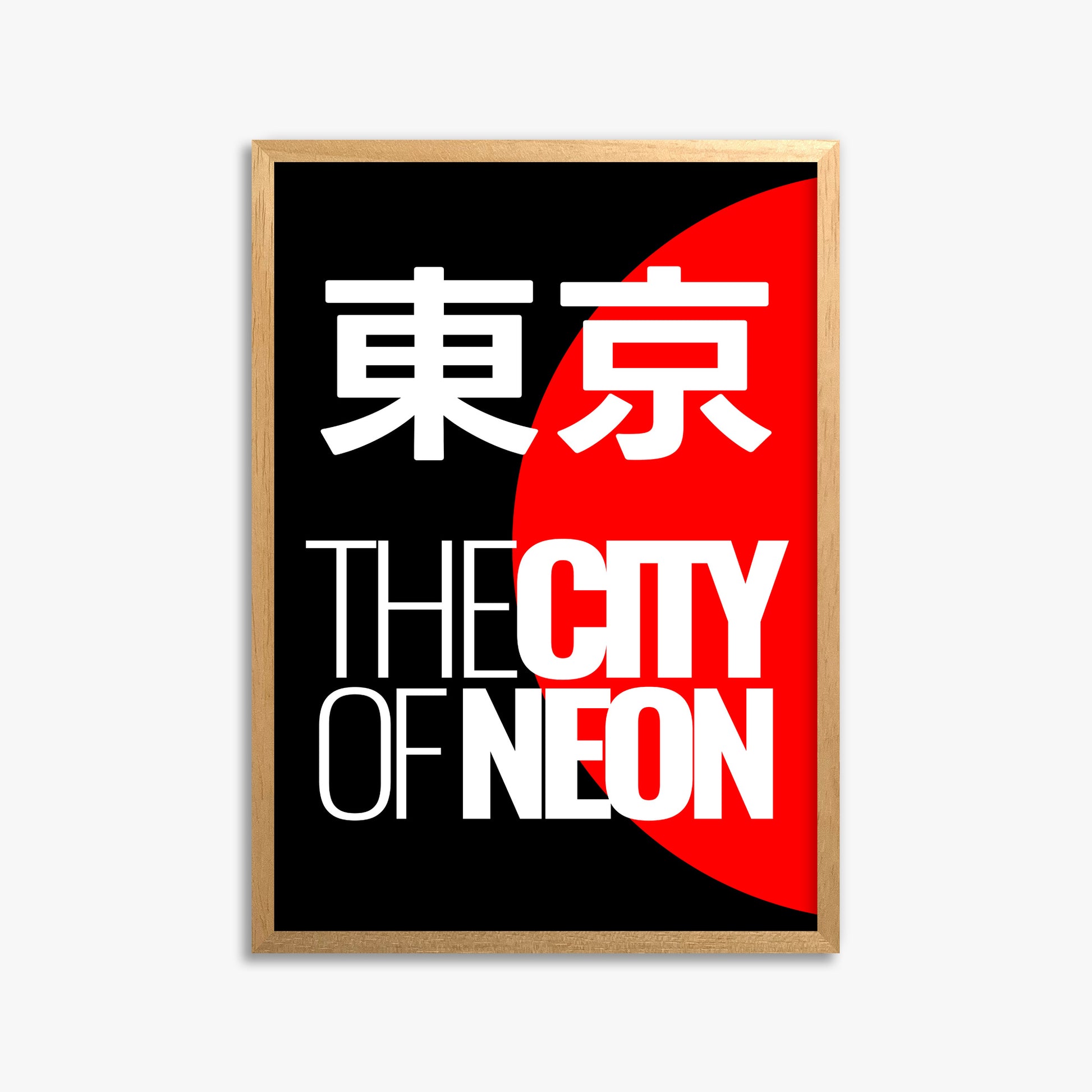 Neon City, 50x70cm Framed Poster With Oak Frame