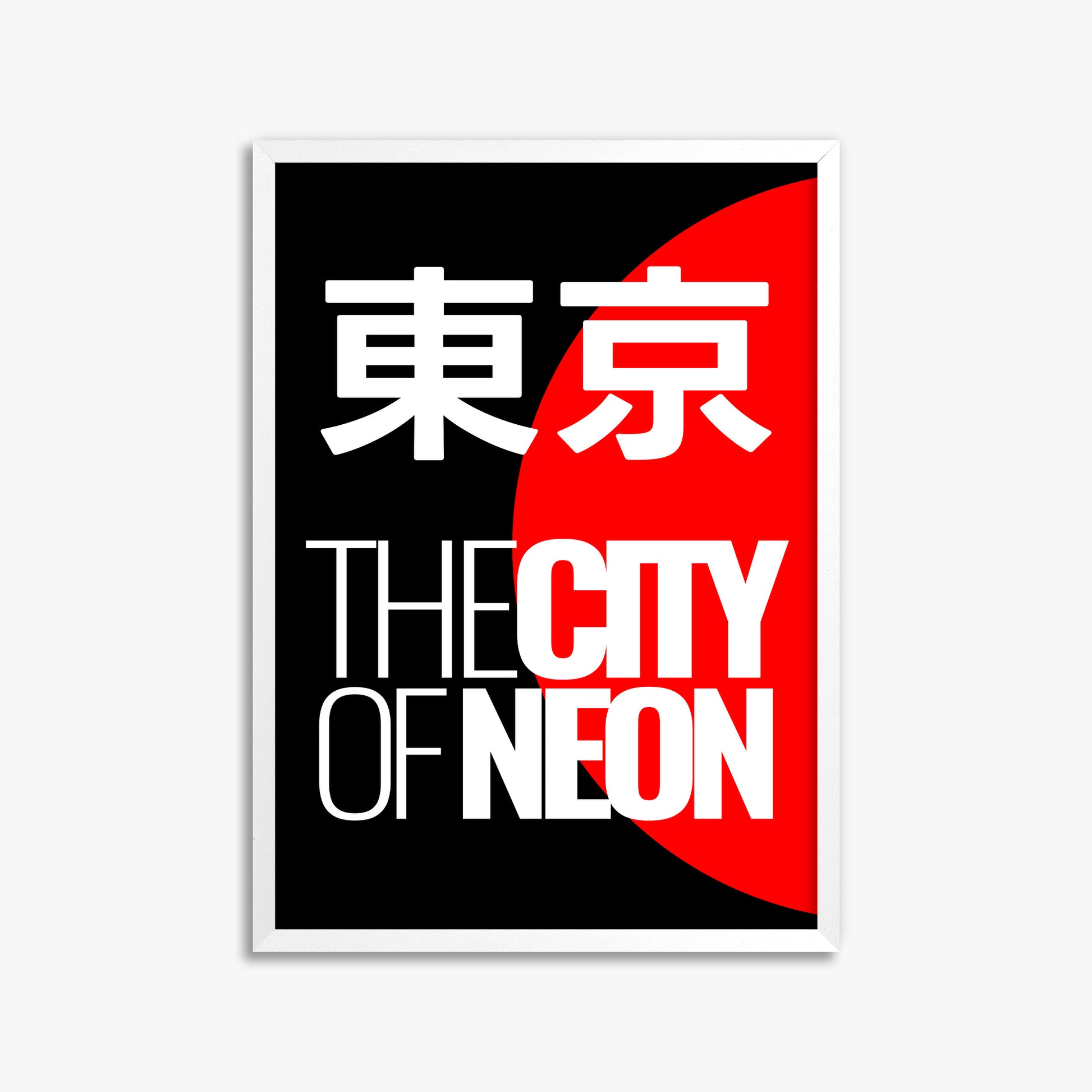 Neon City, 50x70cm Framed Poster With White Frame