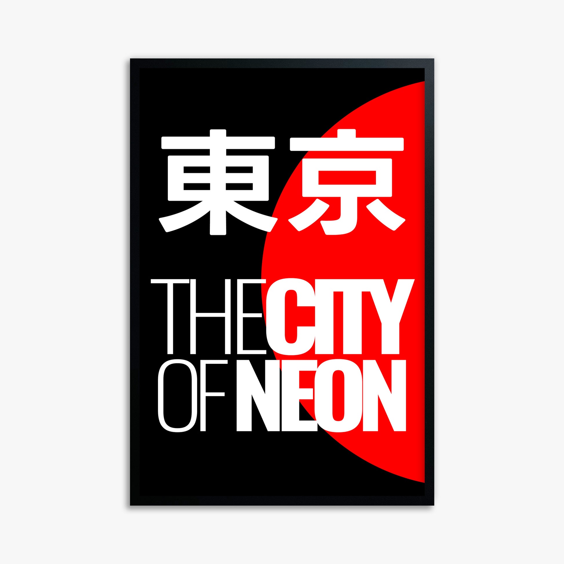 Neon City, 61x91cm Framed Poster With Black Frame
