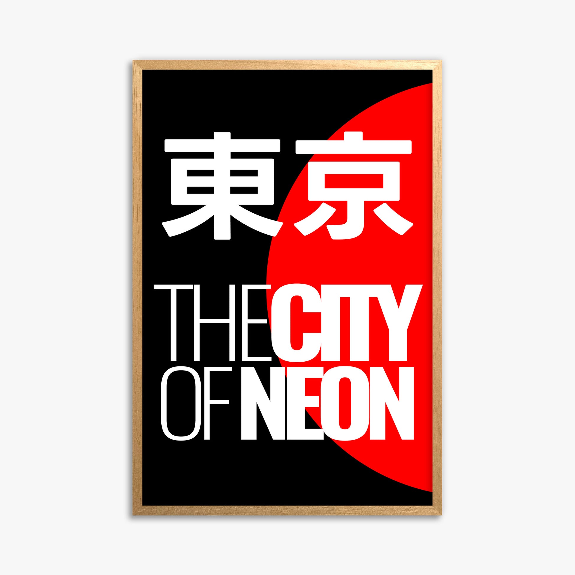 Neon City, 61x91cm Framed Poster With Oak Frame