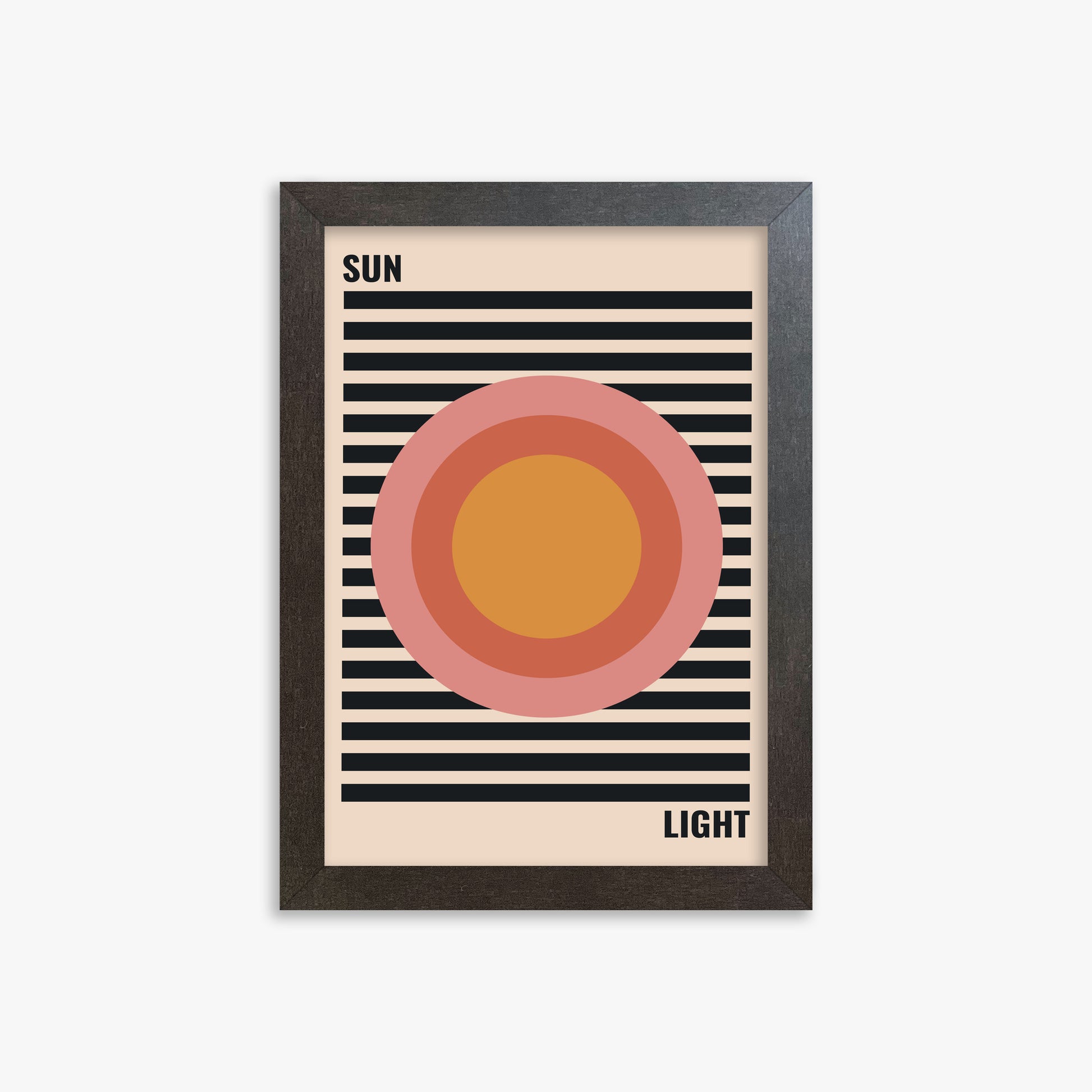 Pastel Sun, 21x30cm Framed Poster With Espresso Frame