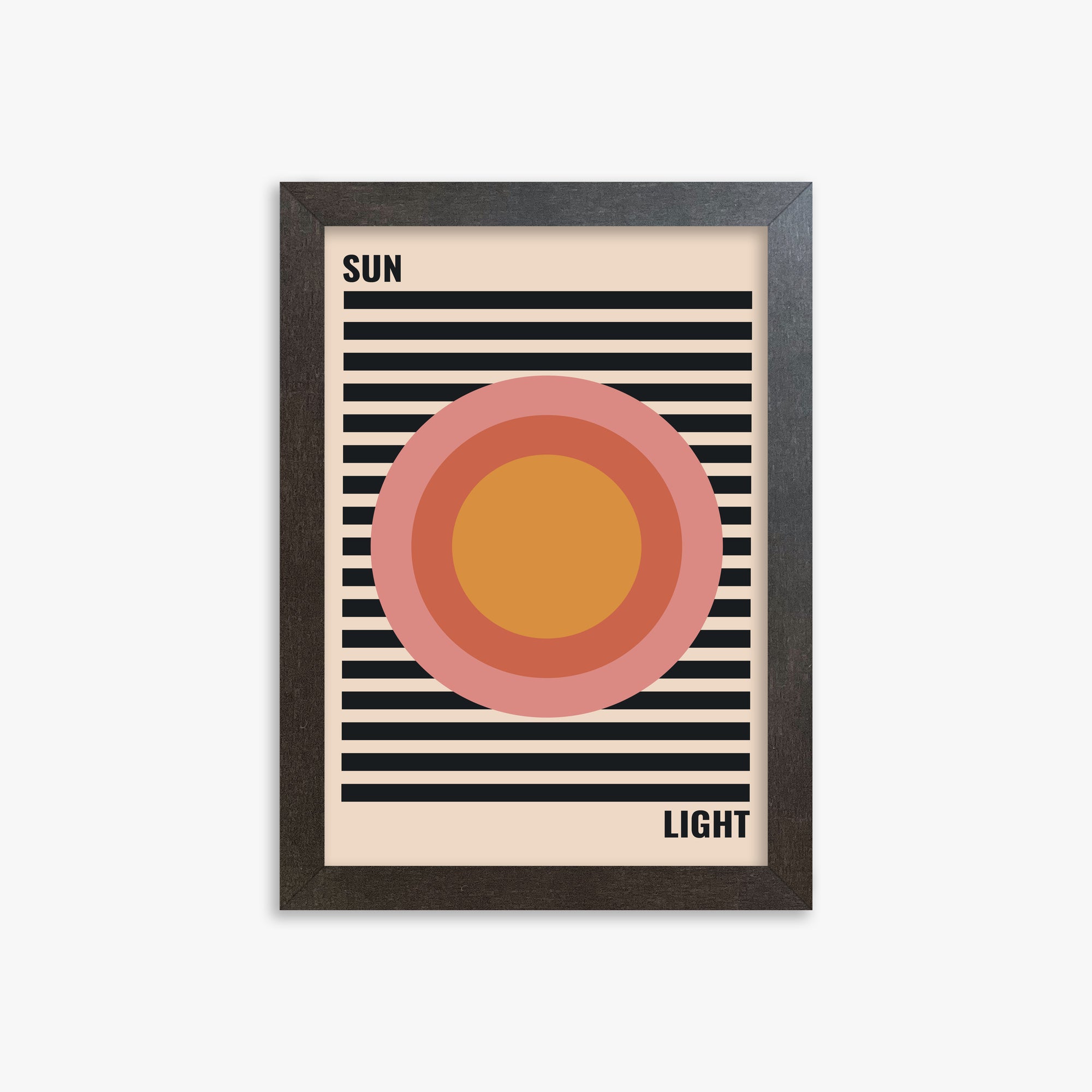 Pastel Sun, 21x30cm Framed Poster With Espresso Frame