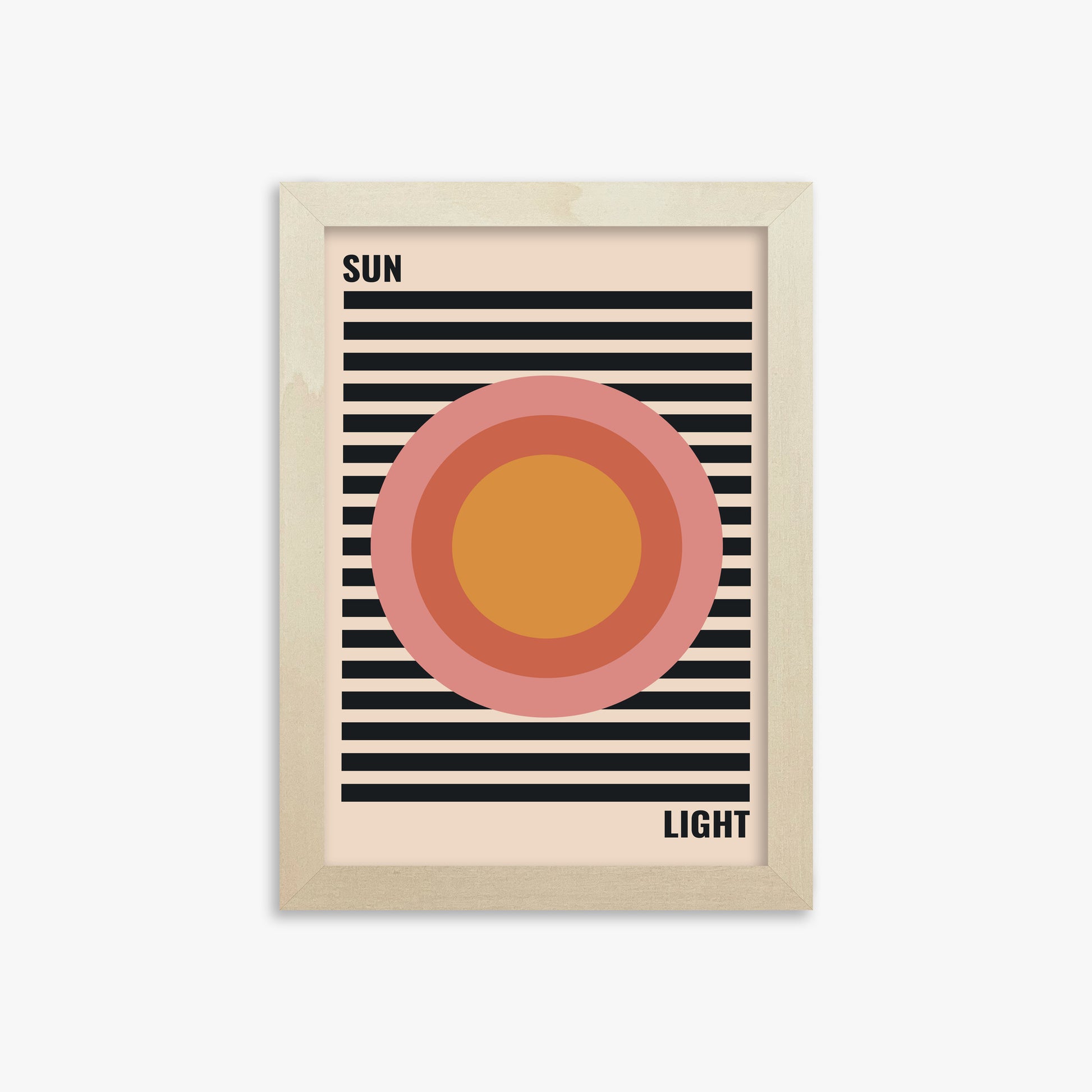 Pastel Sun, 21x30cm Framed Poster With Lime Wood Frame