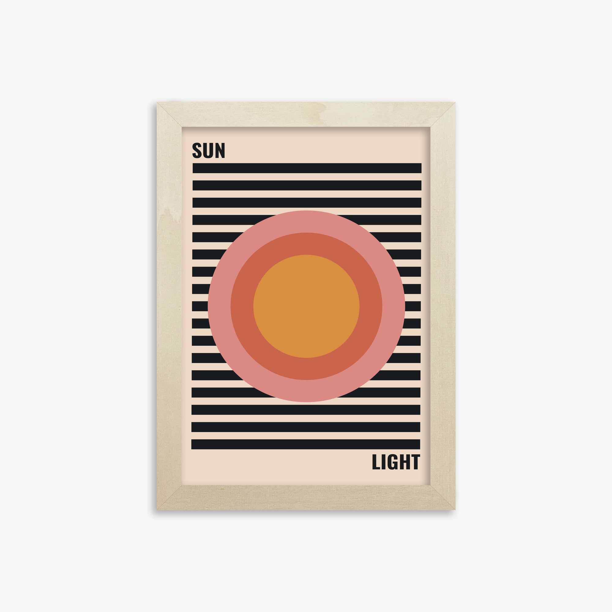 Pastel Sun, 21x30cm Framed Poster With Lime Wood Frame