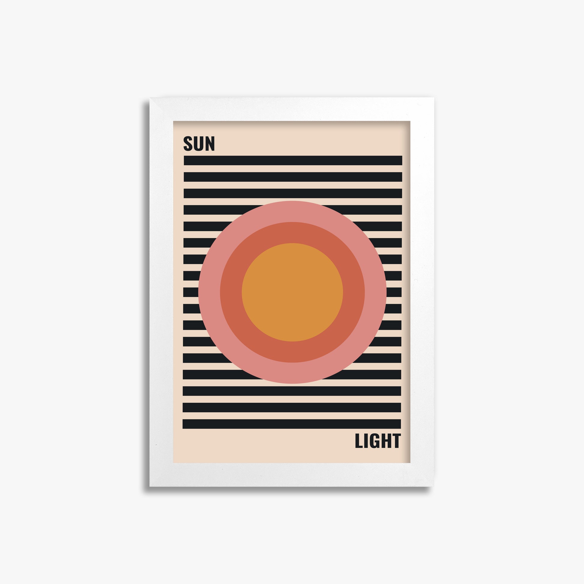 Pastel Sun, 21x30cm Framed Poster With White Frame