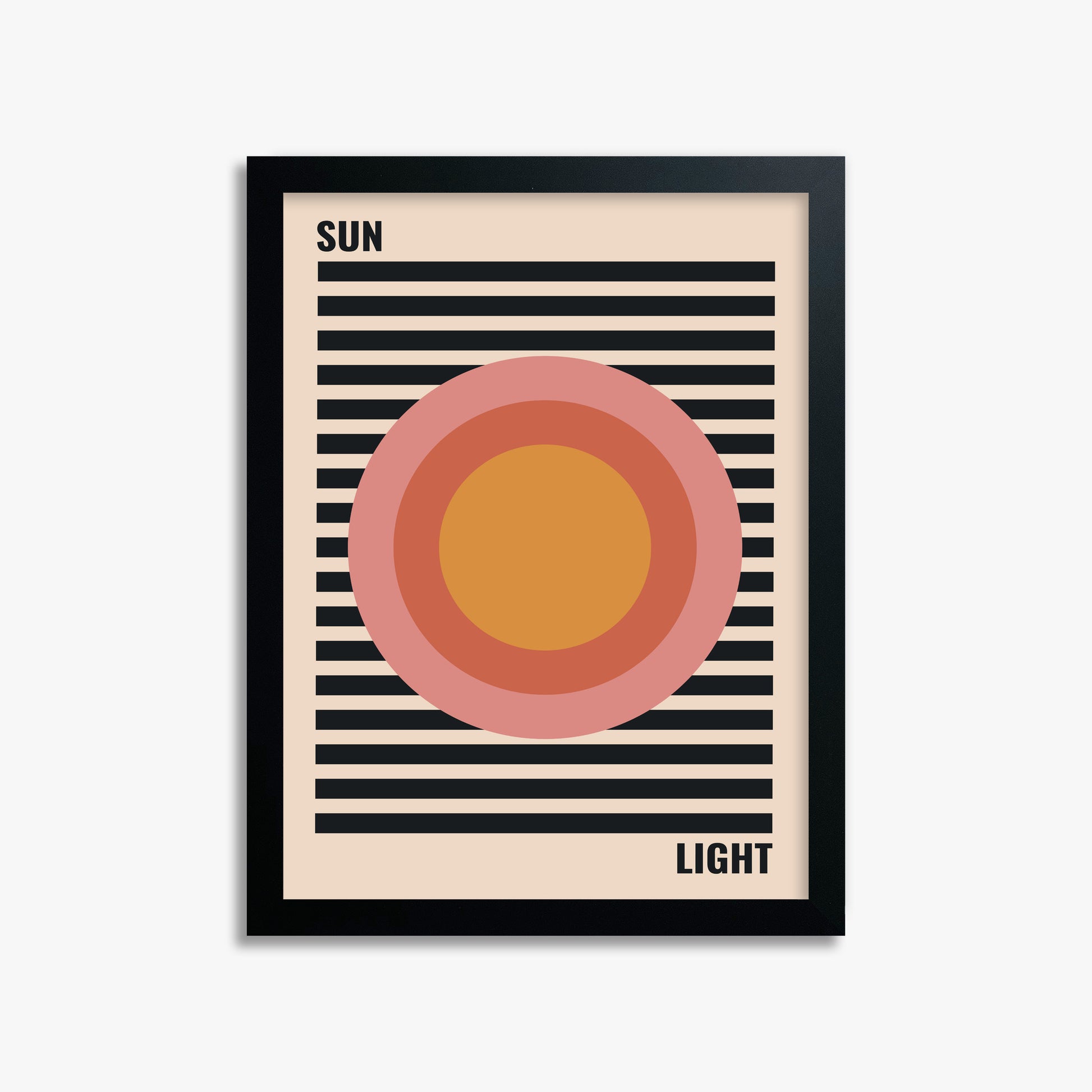 Pastel Sun, 30x40cm Framed Poster With Black Frame