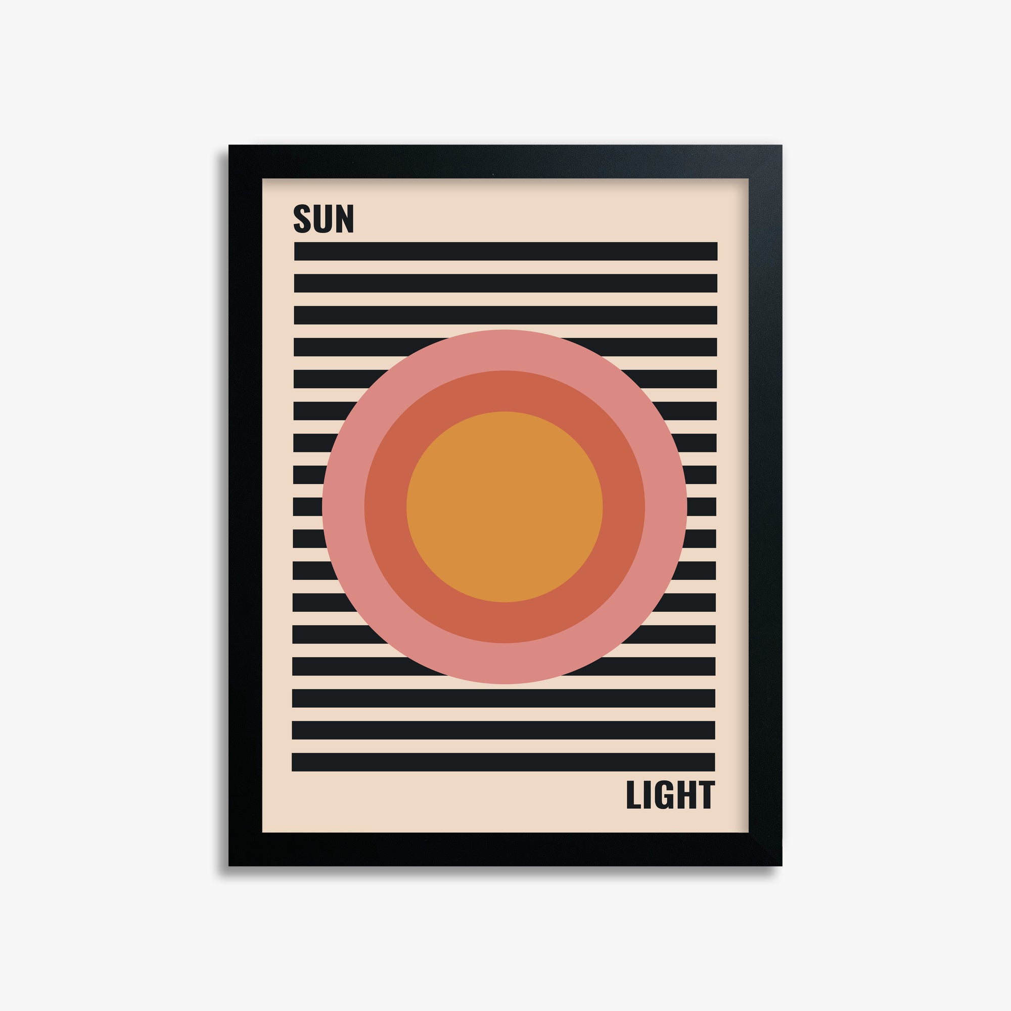Pastel Sun, 30x40cm Framed Poster With Black Frame