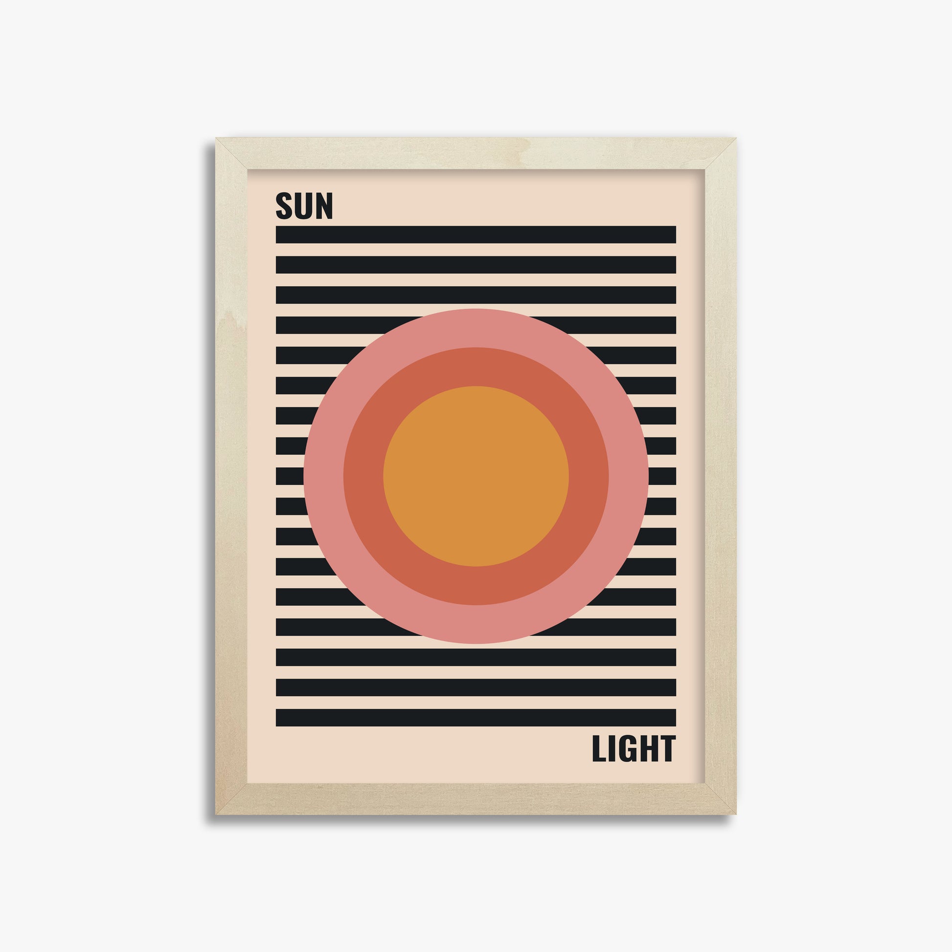 Pastel Sun, 30x40cm Framed Poster With Lime Wood Frame
