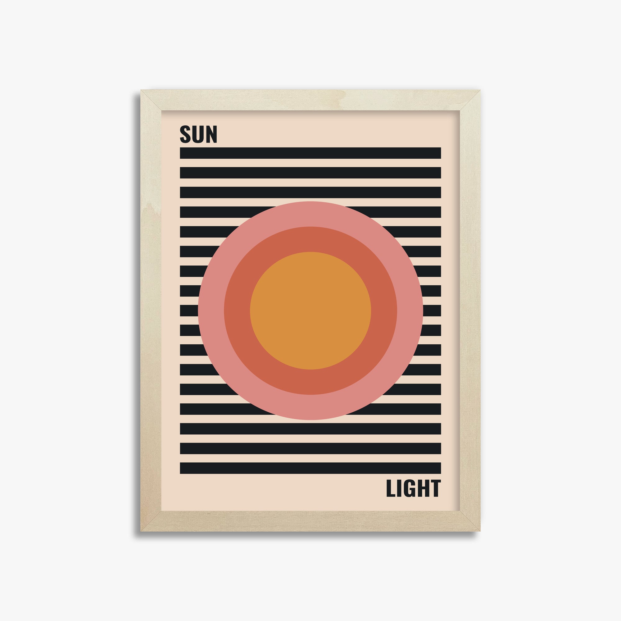 Pastel Sun, 30x40cm Framed Poster With Lime Wood Frame