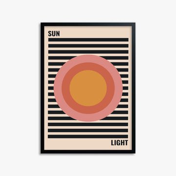 Pastel Sun, 50x70cm Framed Poster With Black Frame