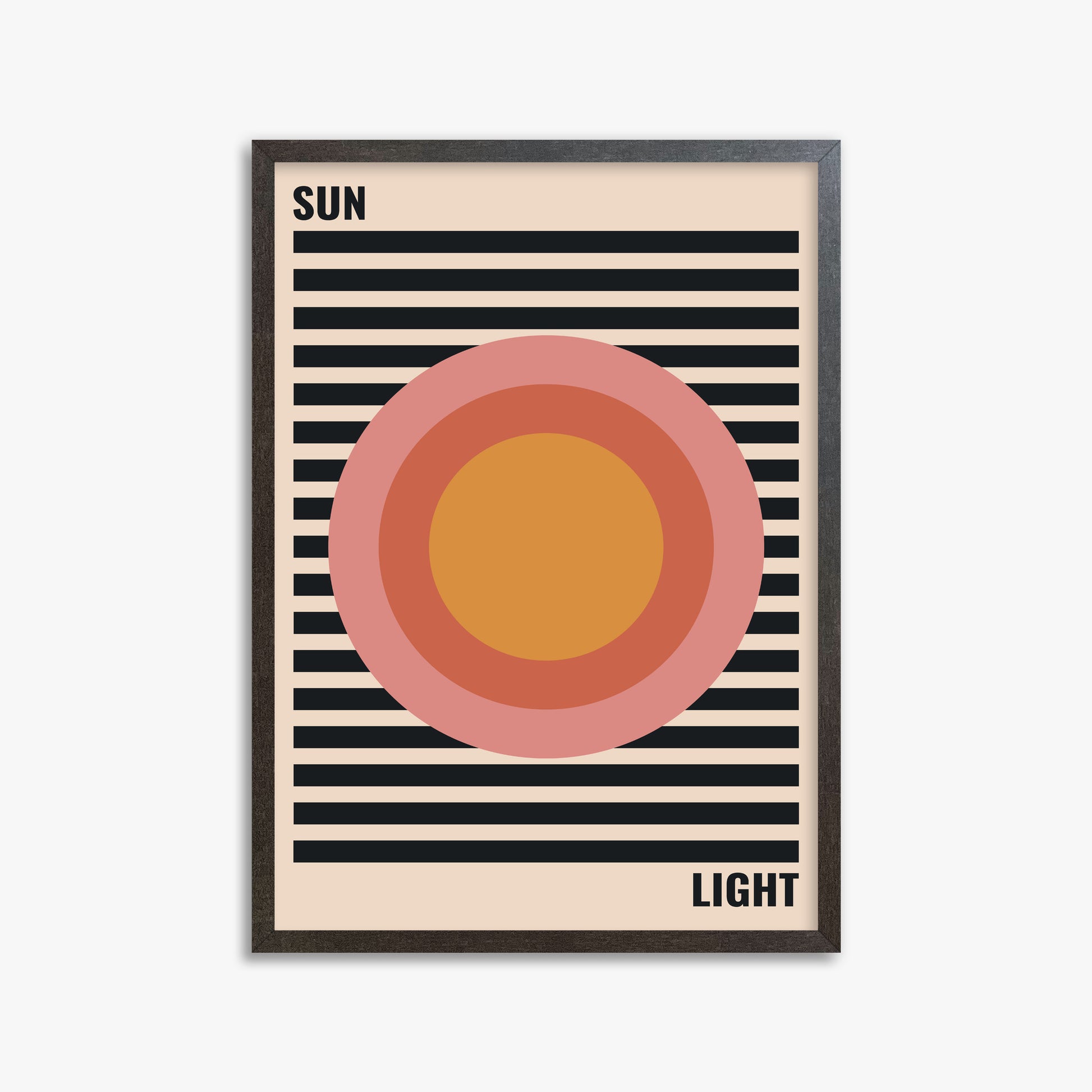 Pastel Sun, 50x70cm Framed Poster With Espresso Frame