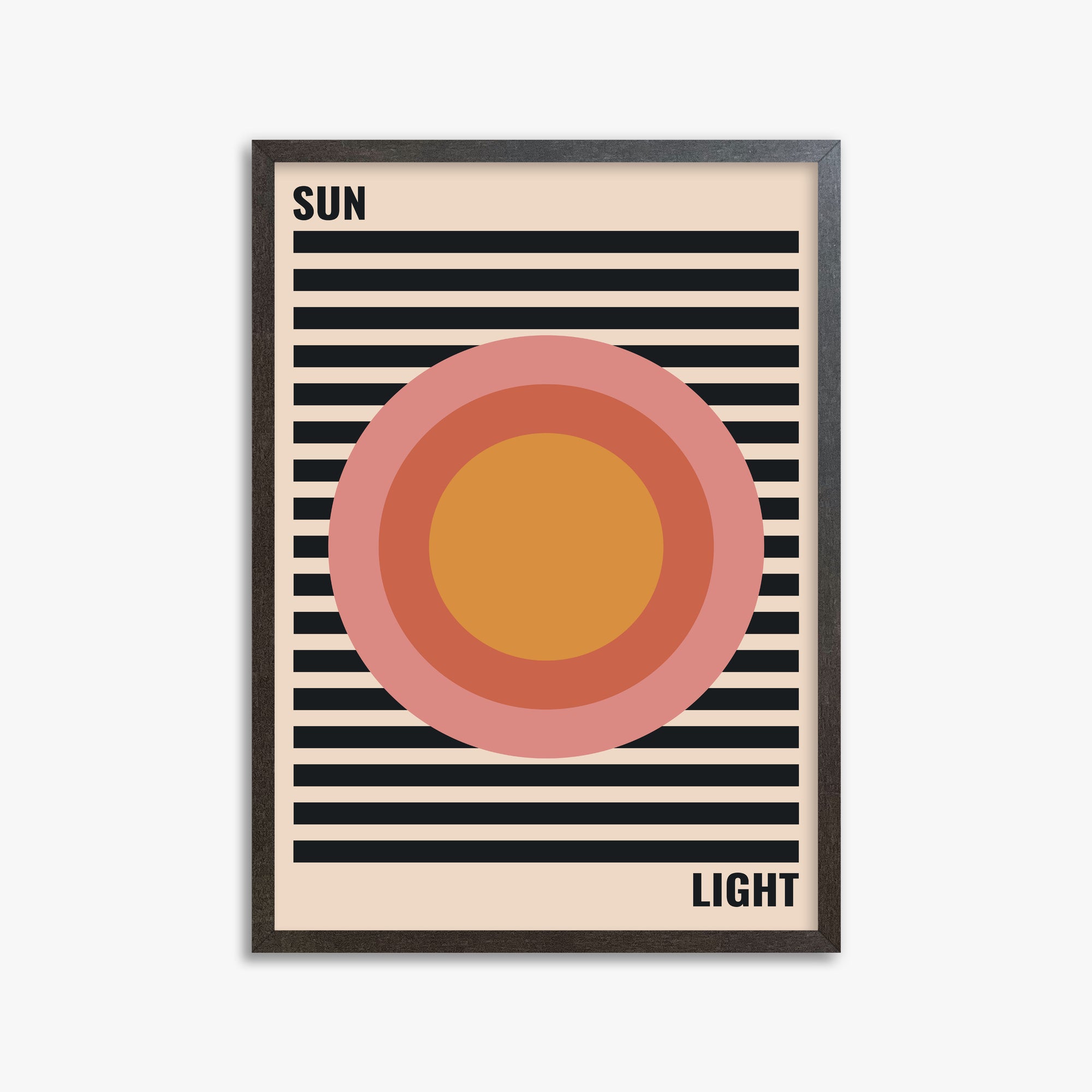 Pastel Sun, 50x70cm Framed Poster With Espresso Frame