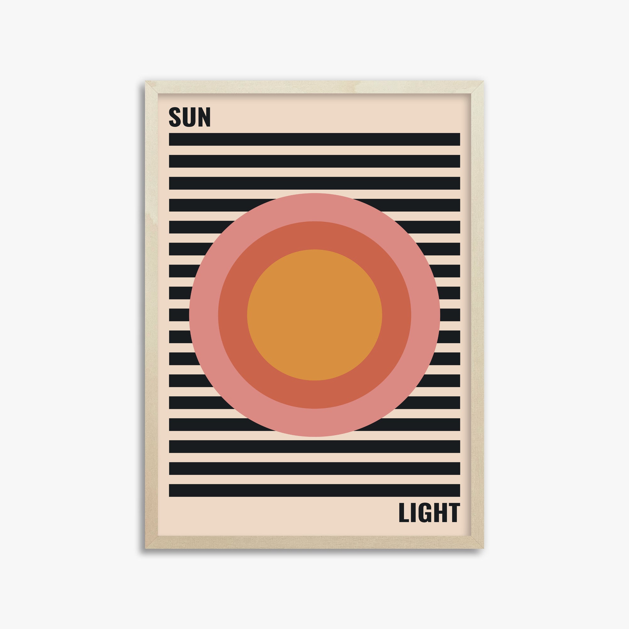 Pastel Sun, 50x70cm Framed Poster With Lime Wood Frame