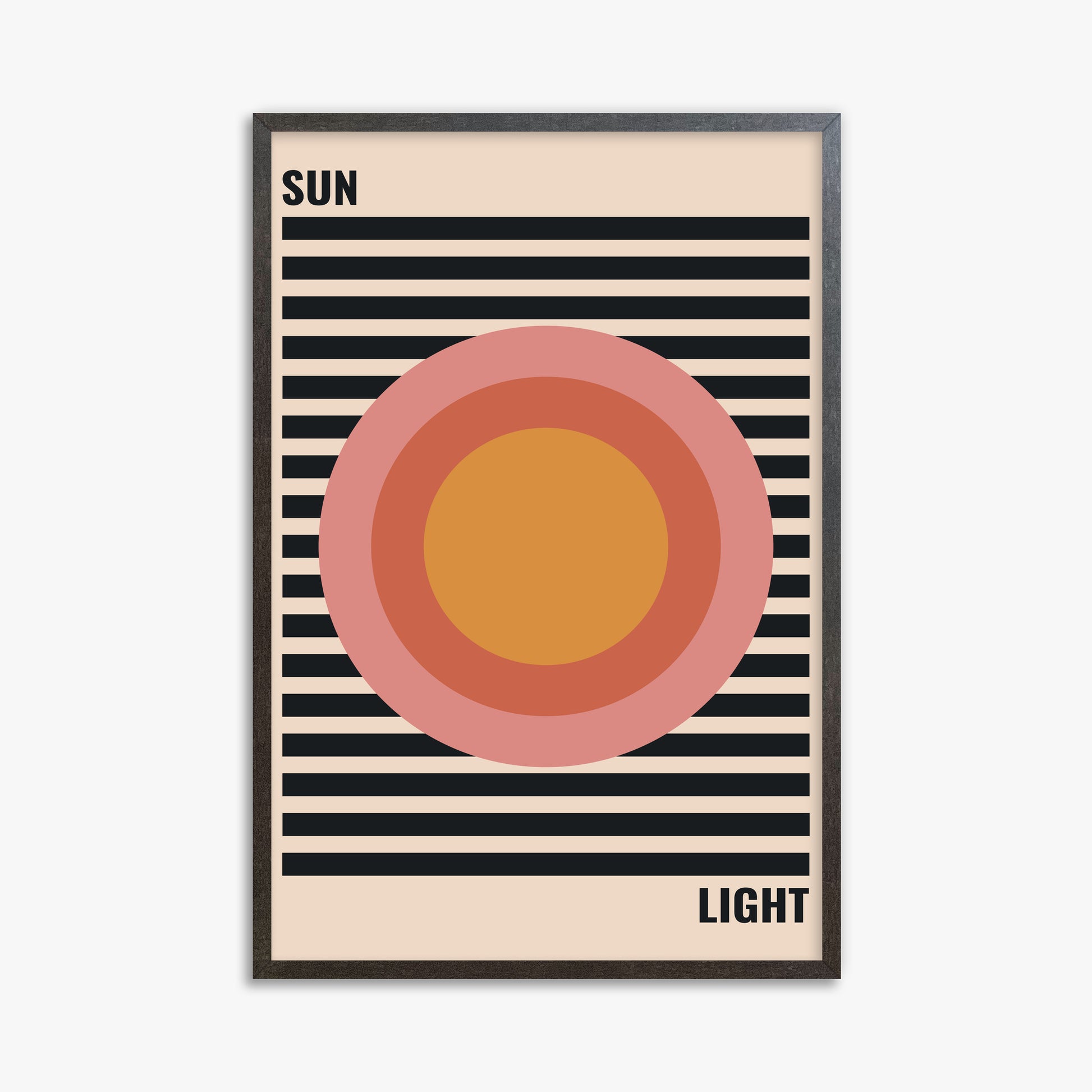 Pastel Sun, 61x91cm Framed Poster With Espresso Frame
