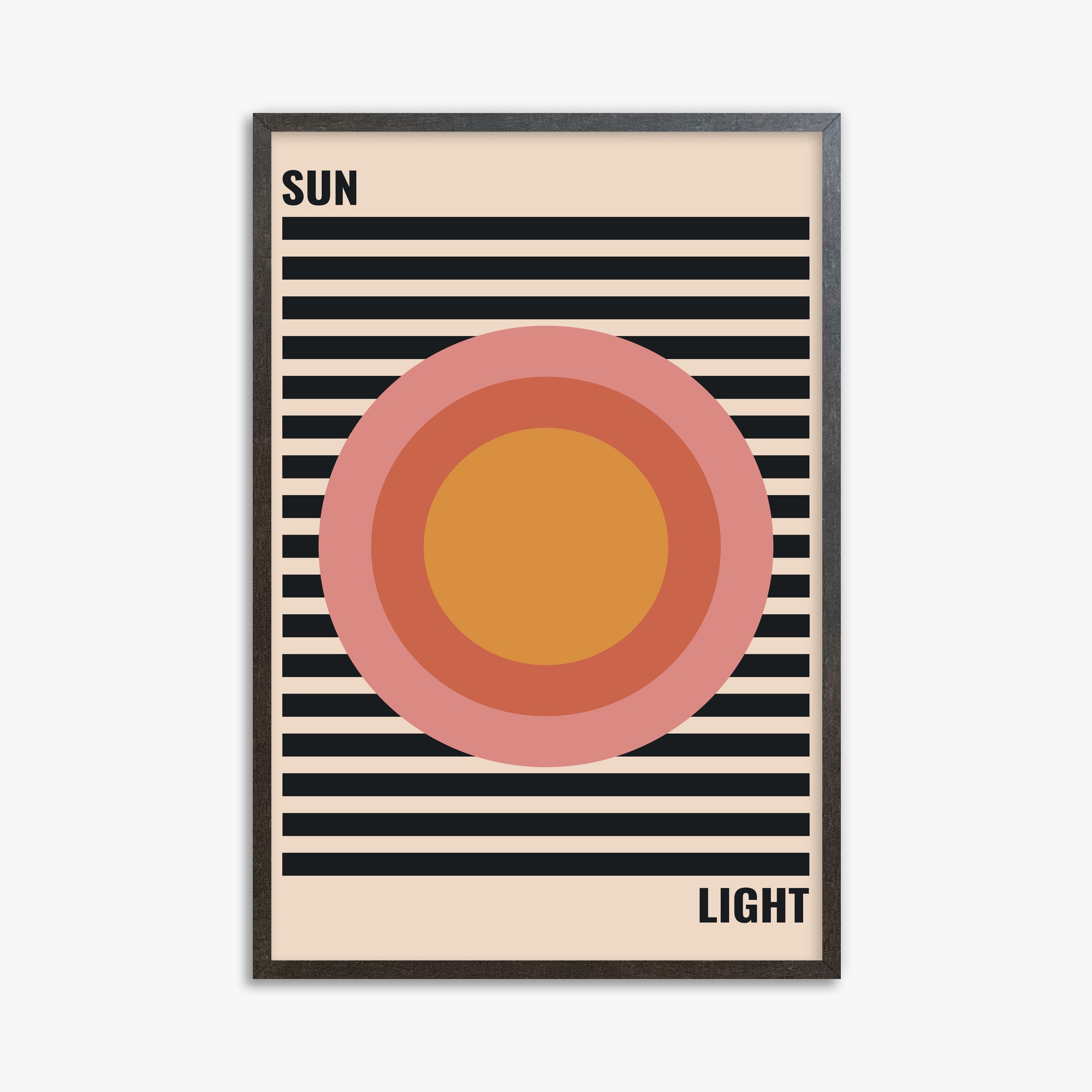 Pastel Sun, 61x91cm Framed Poster With Espresso Frame