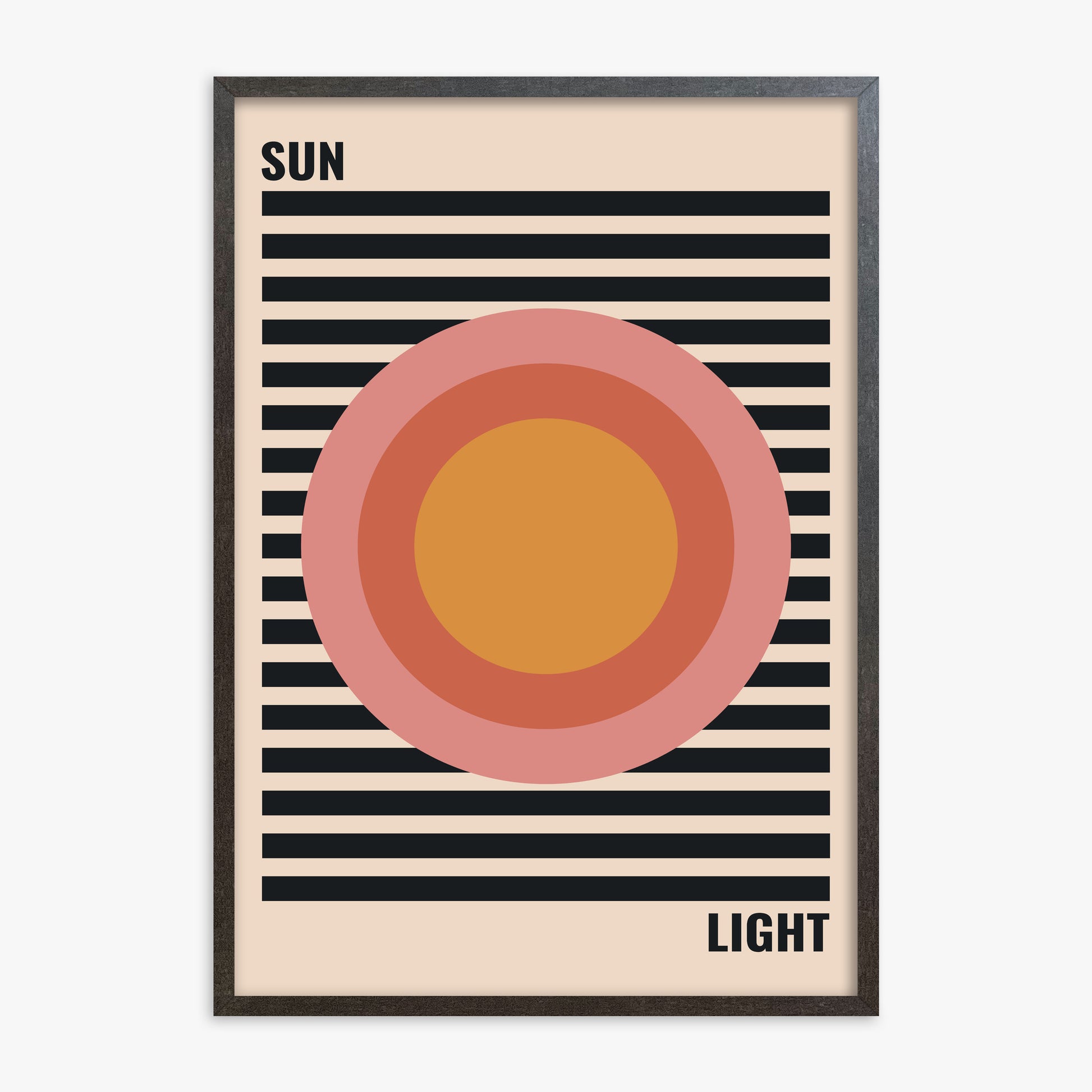 Pastel Sun, 70x100cm Framed Poster With Espresso Frame