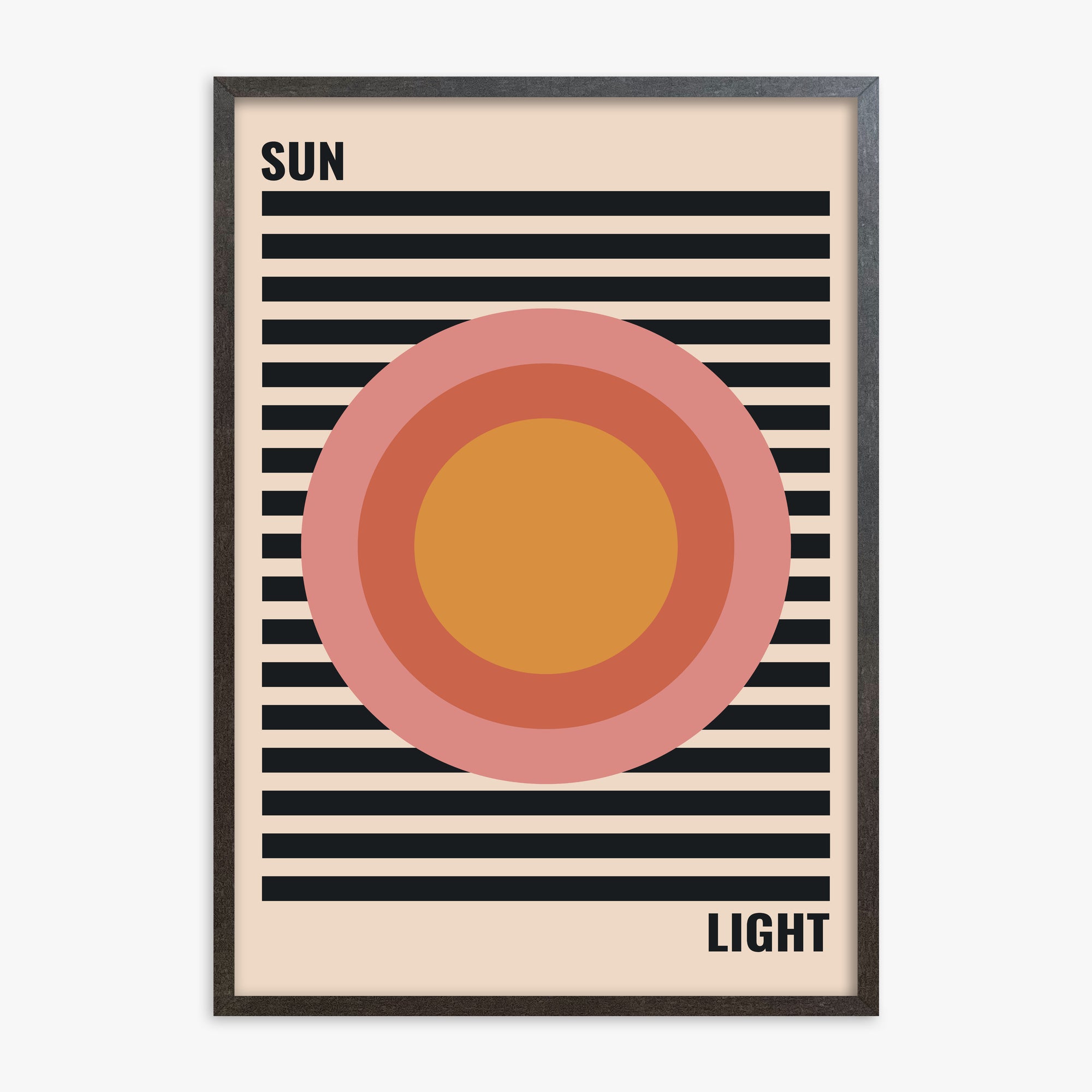 Pastel Sun, 70x100cm Framed Poster With Espresso Frame