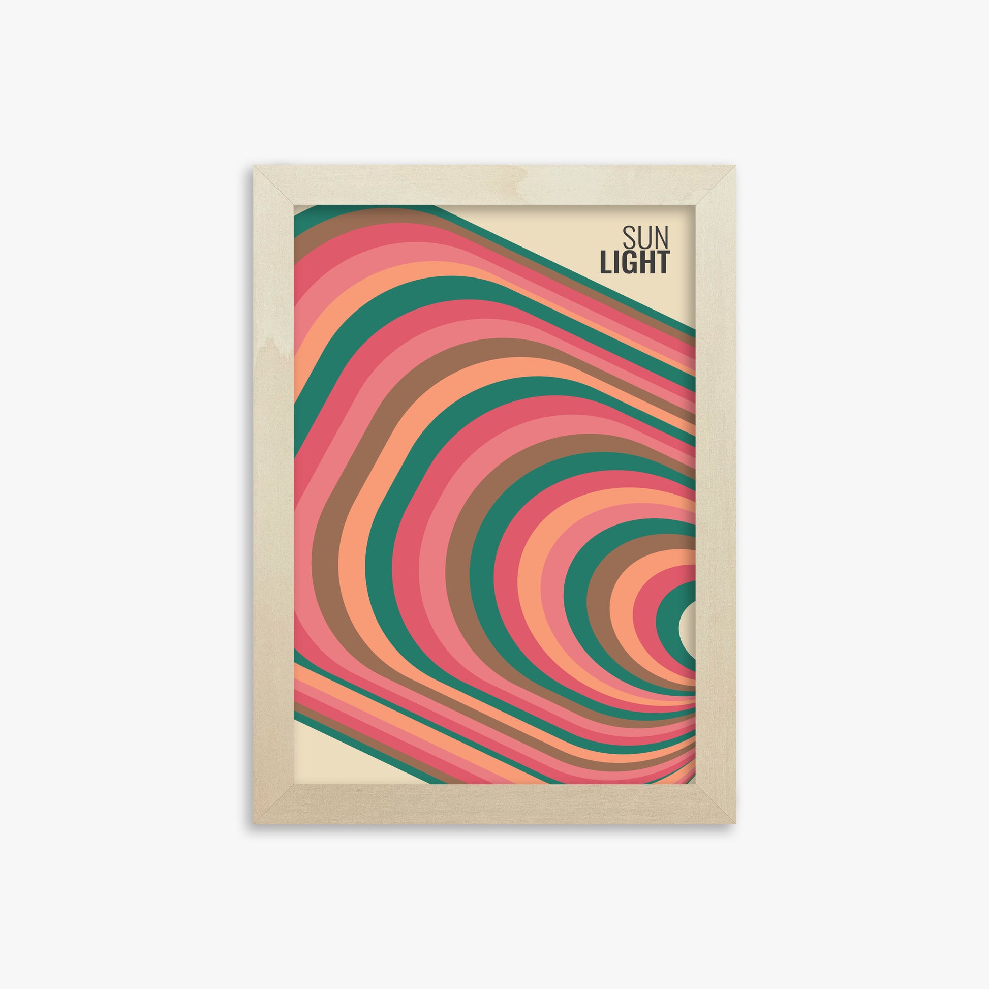 Rays, 21x30cm Framed Poster With Lime Wood Frame