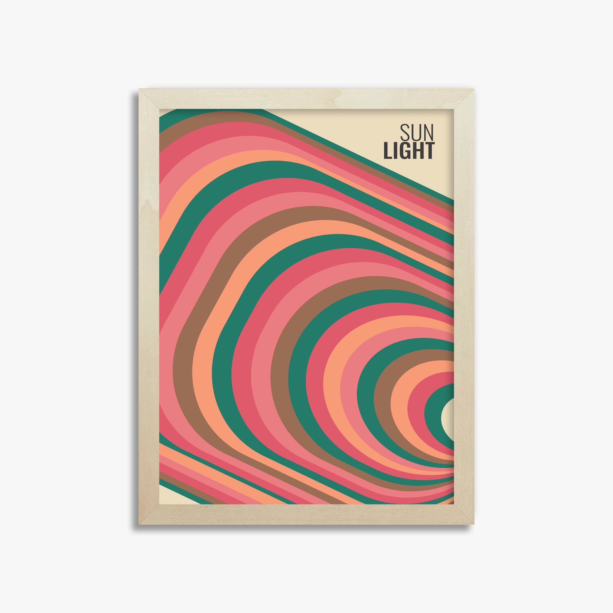Rays, 30x40cm Framed Poster With Lime Wood Frame