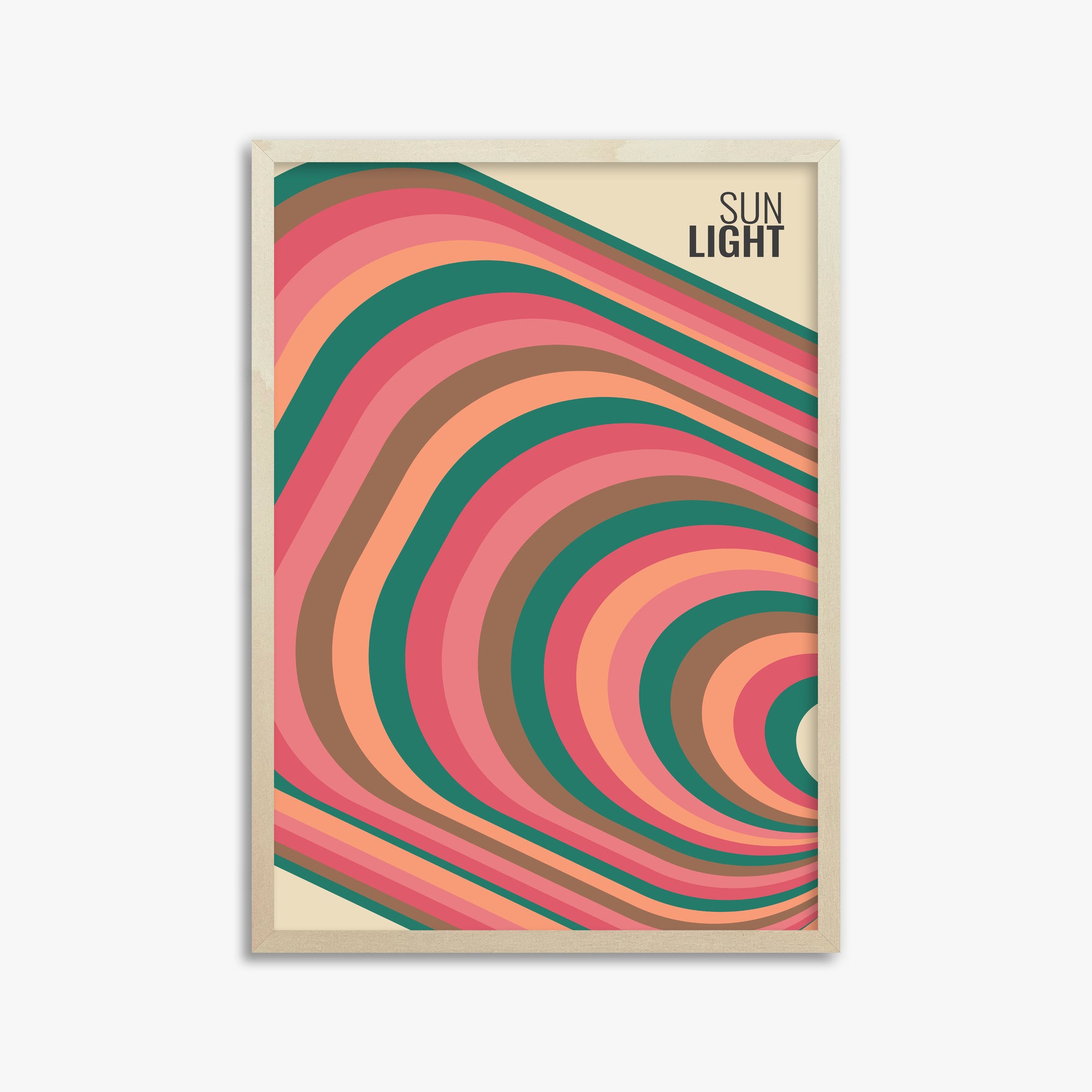 Rays, 50x70cm Framed Poster With Lime Wood Frame