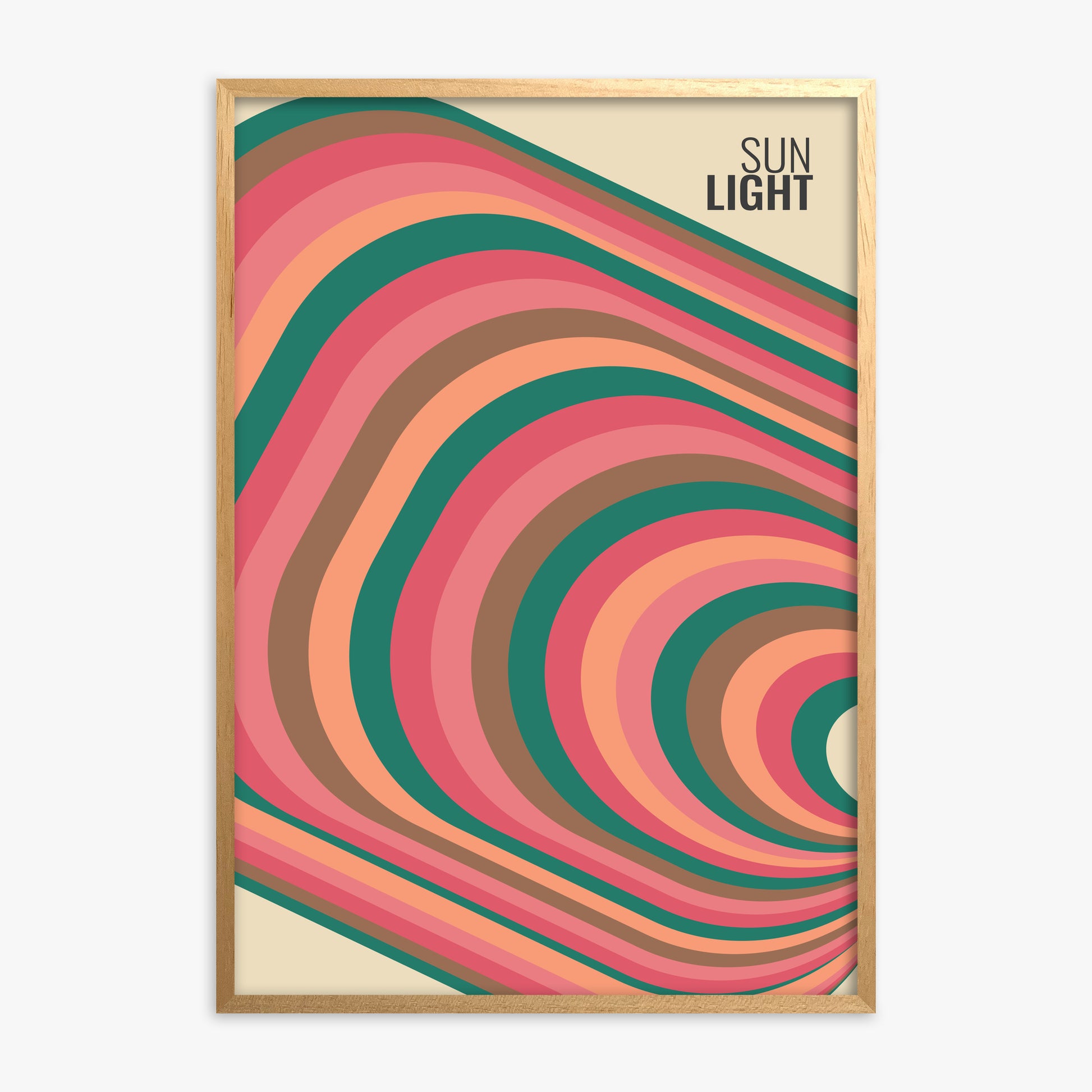 Rays, Oak Framed Poster With Oak Frame