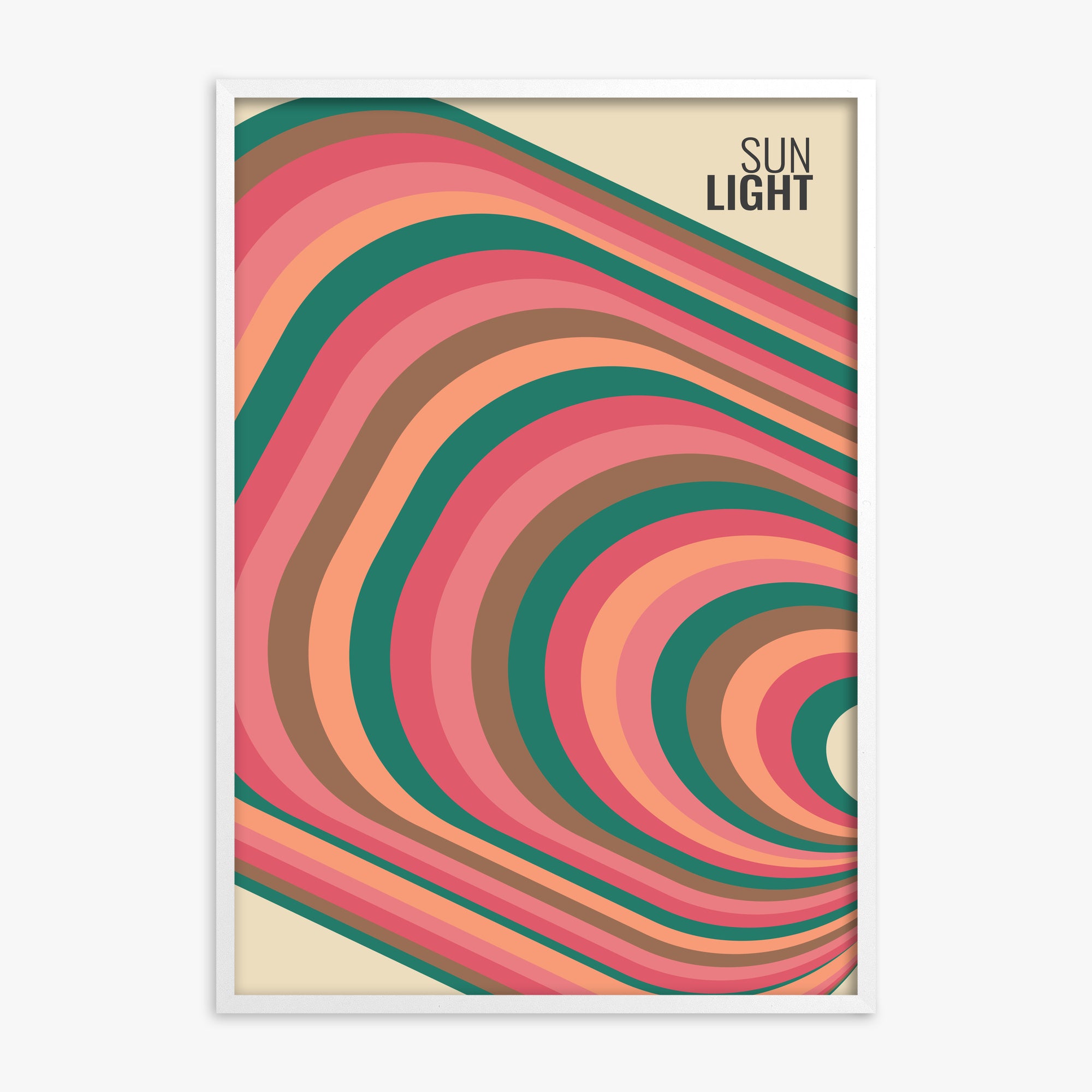 Rays, White Framed Poster With White Frame