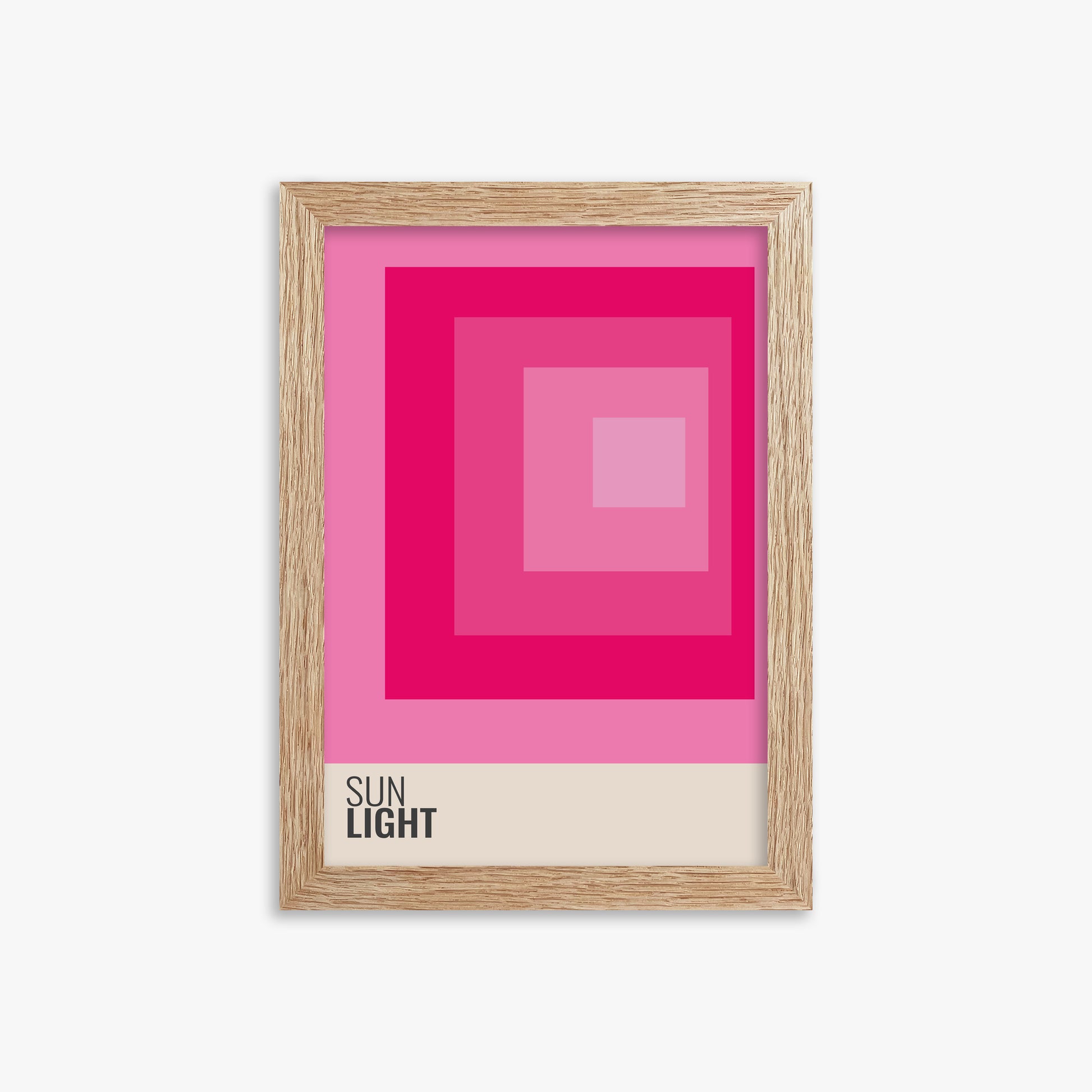 Blocks, 21x30cm Framed Poster With Raw Oak Frame