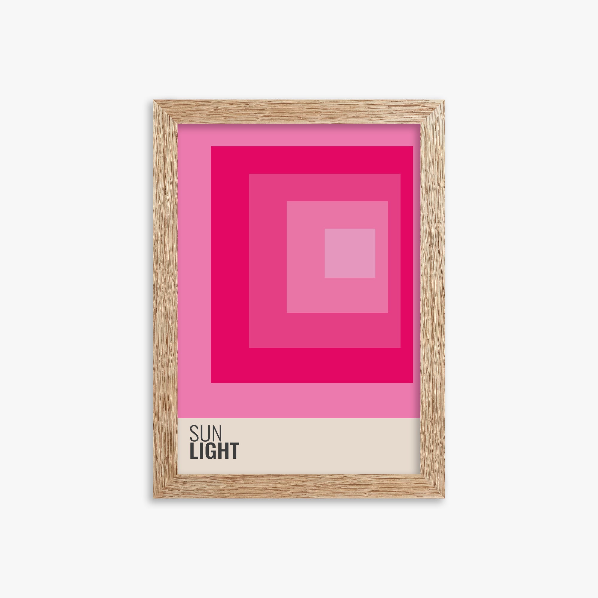 Blocks, 21x30cm Framed Poster With Raw Oak Frame