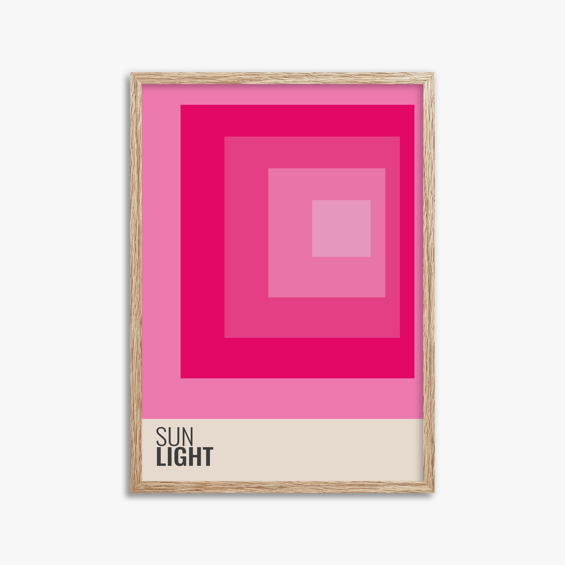 Blocks, 50x70cm Framed Poster With Raw Oak Frame