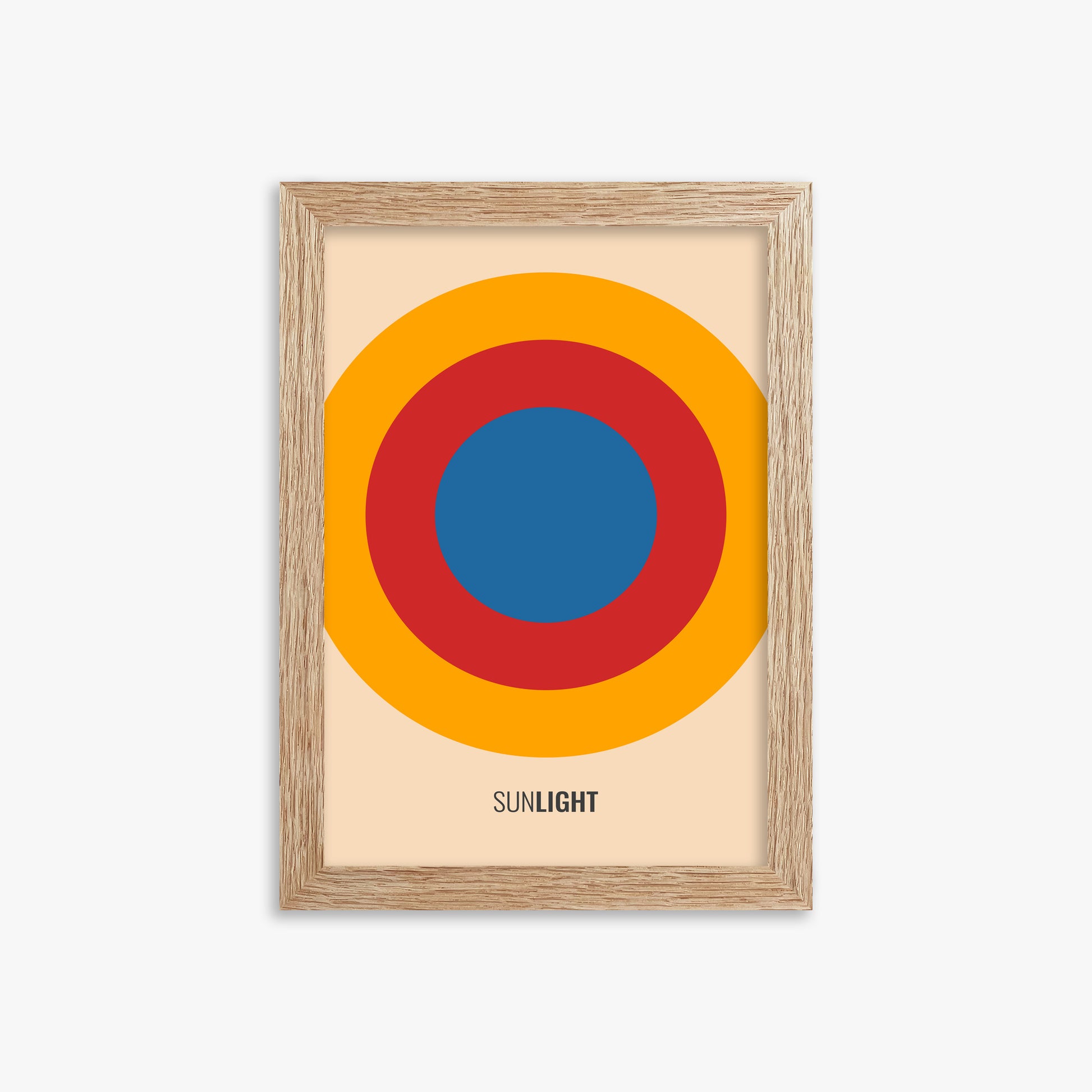 Summer Sun, 21x30cm Framed Poster With Raw Oak Frame