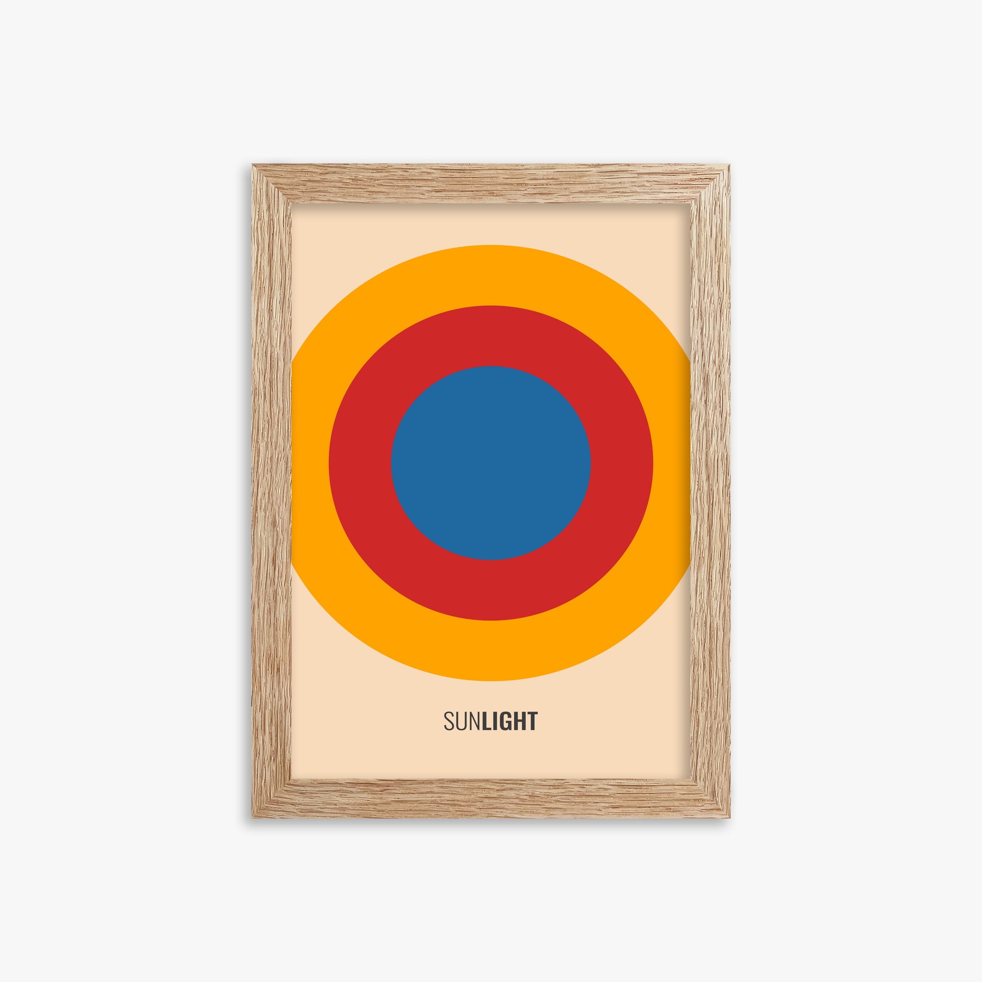 Summer Sun, 21x30cm Framed Poster With Raw Oak Frame