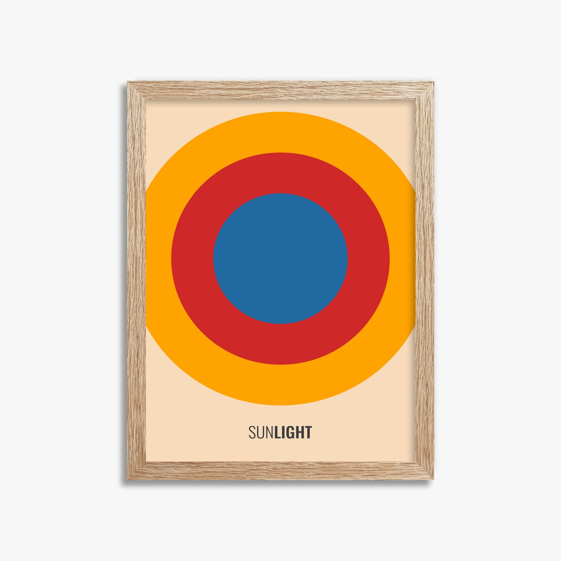 Summer Sun, 30x40cm Framed Poster With Raw Oak Frame