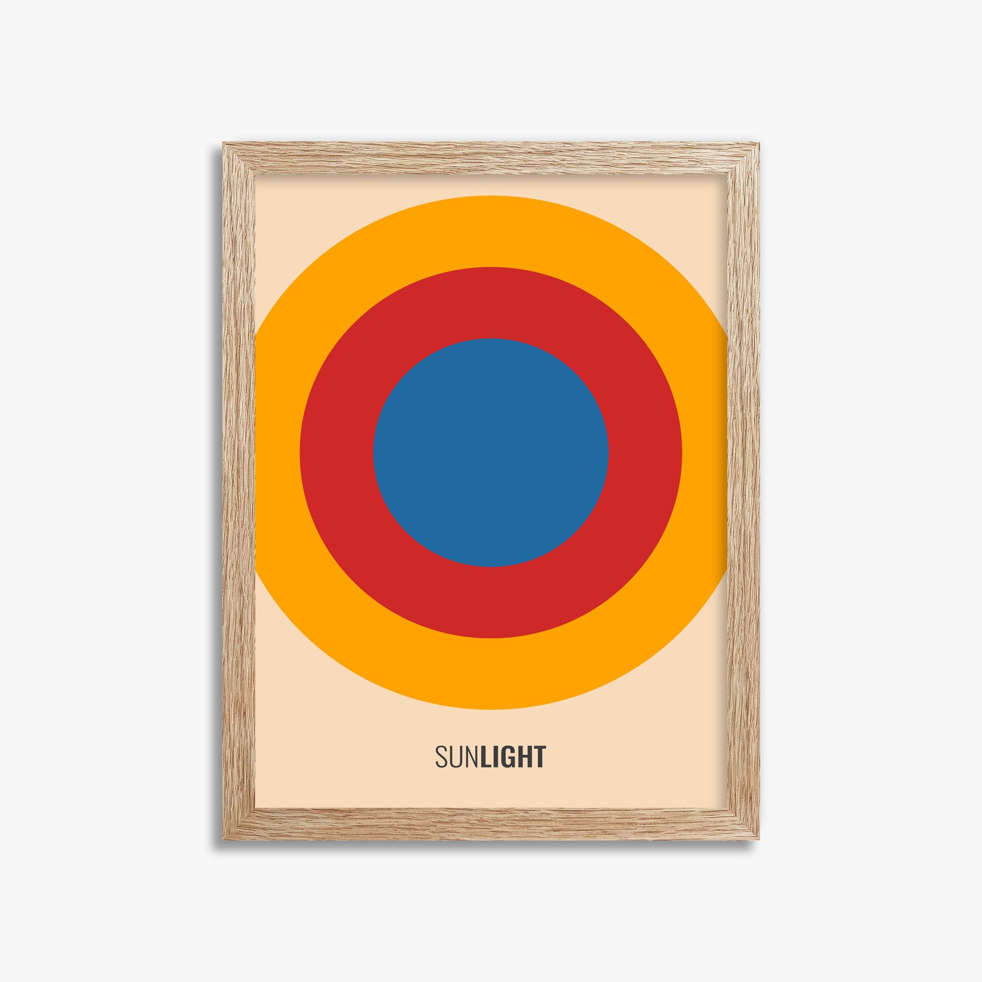 Summer Sun, 30x40cm Framed Poster With Raw Oak Frame