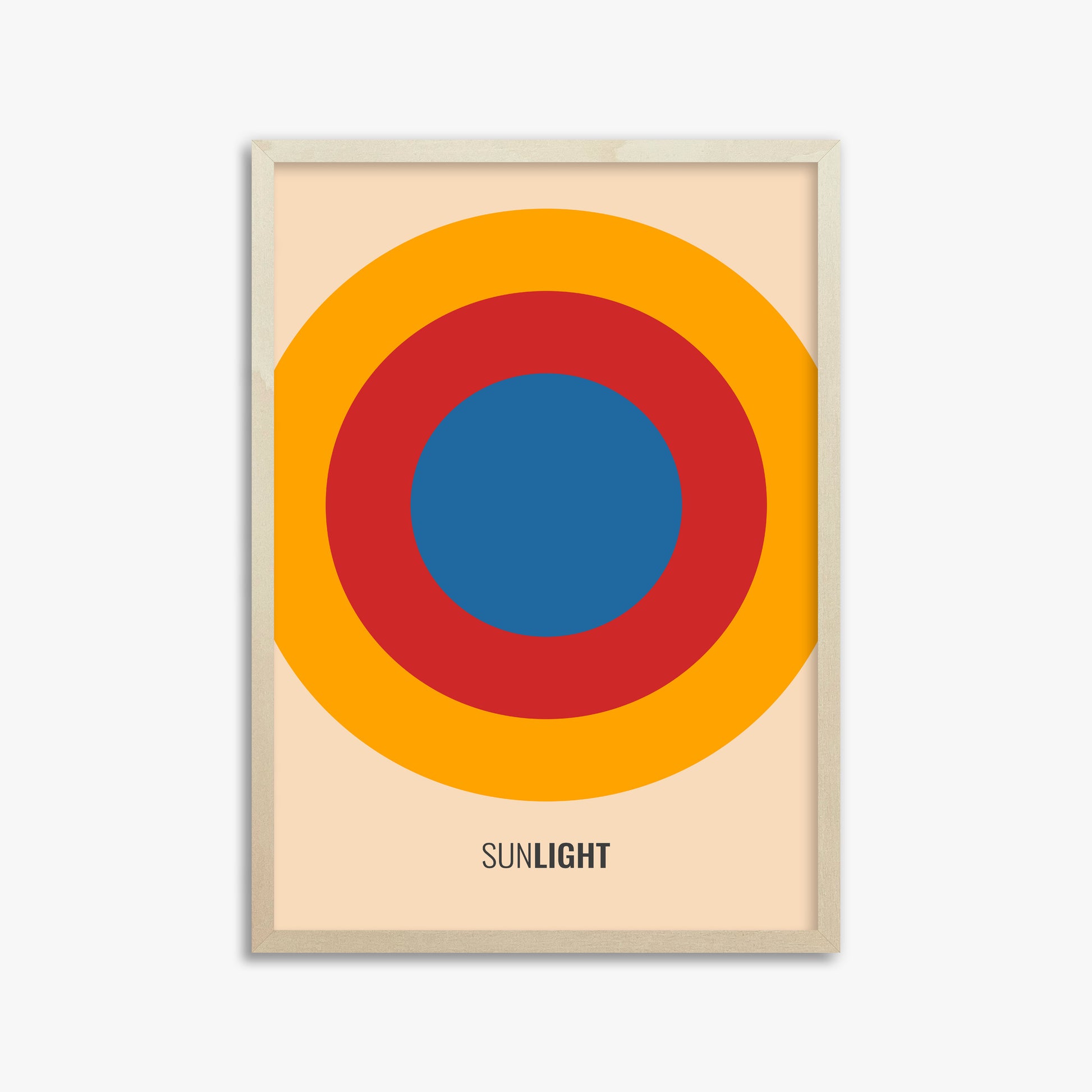 Summer Sun, 50x70cm Framed Poster With Lime Wood Frame