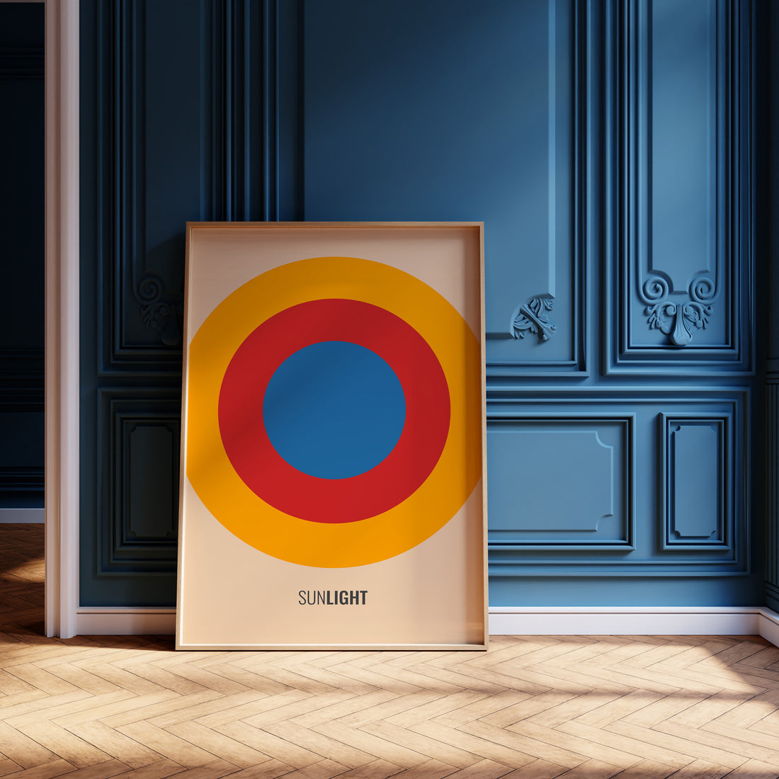 Summer Sun, 50x70cm Framed Poster With Black Frame