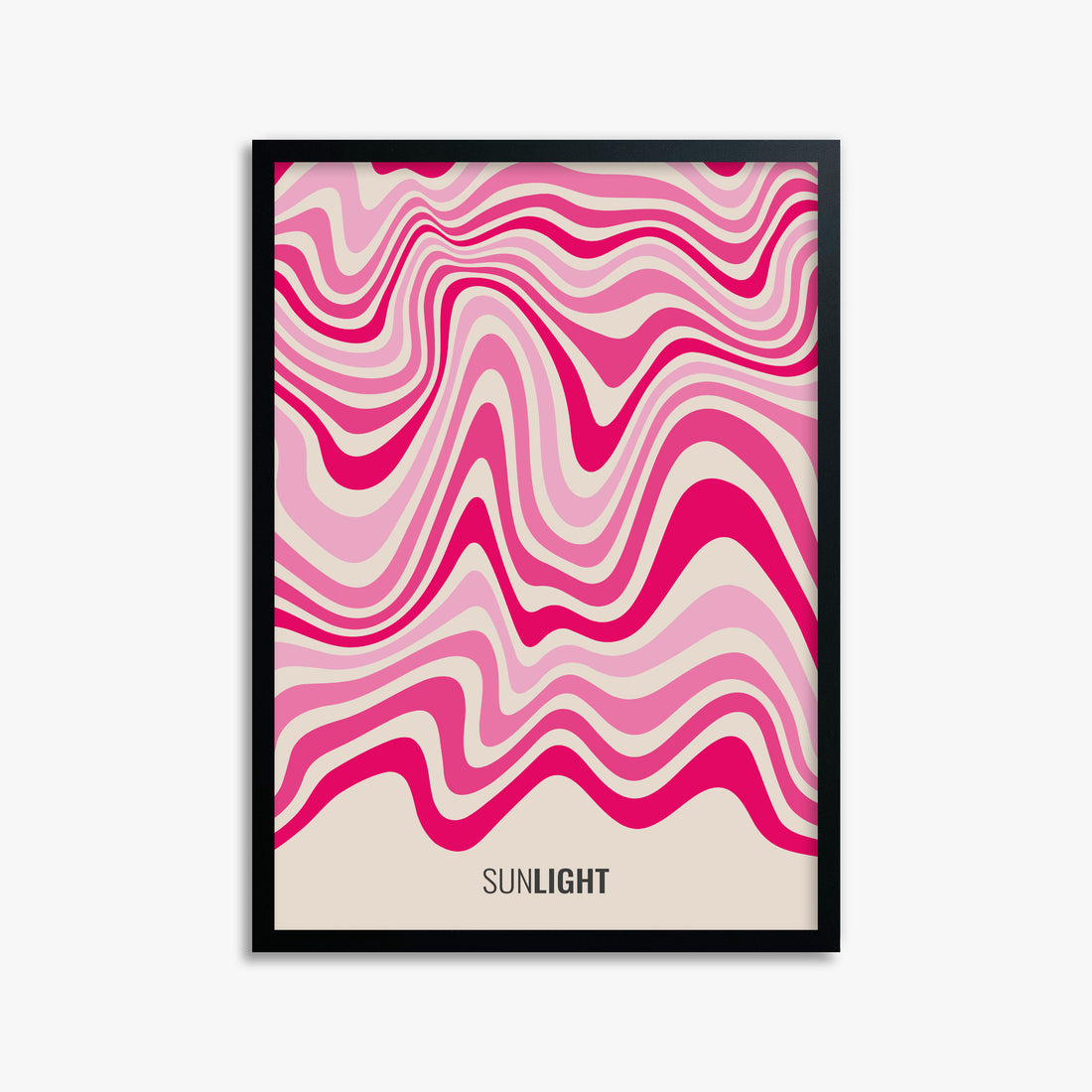 Waves of Light, 50x70cm Framed Poster With Black Frame