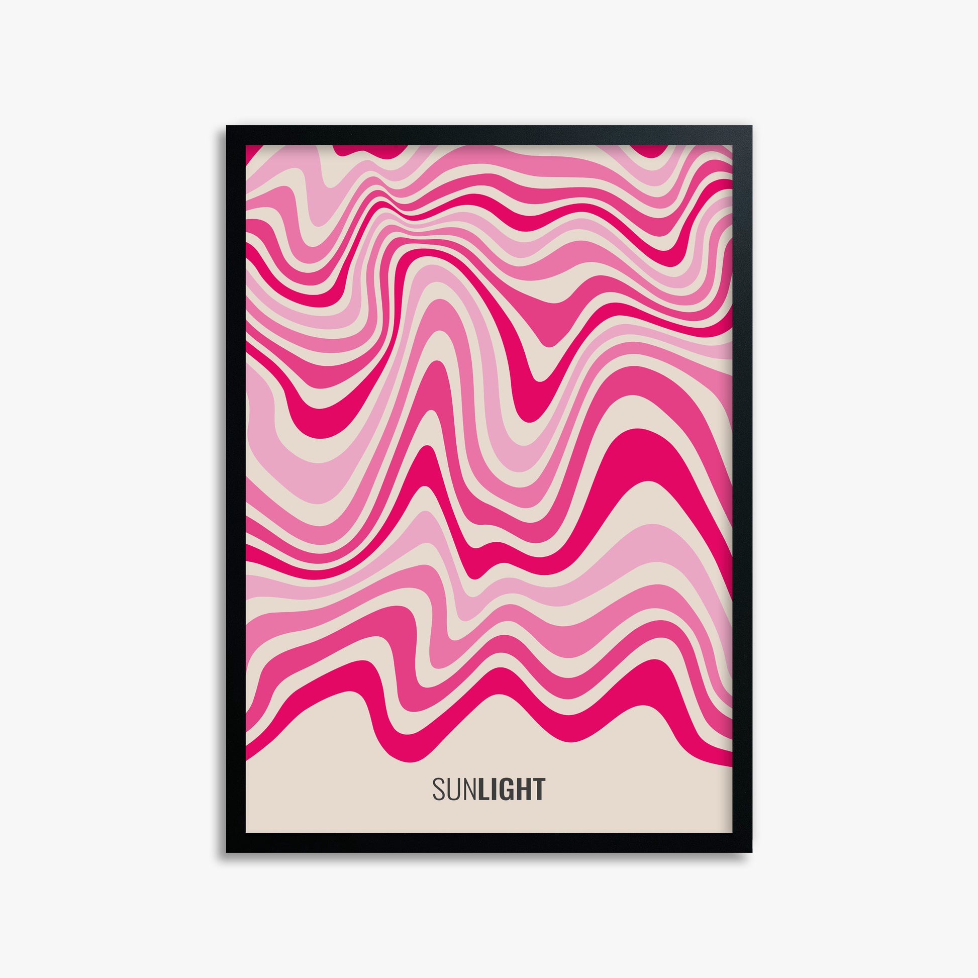 Waves of Light, 50x70cm Framed Poster With Black Frame