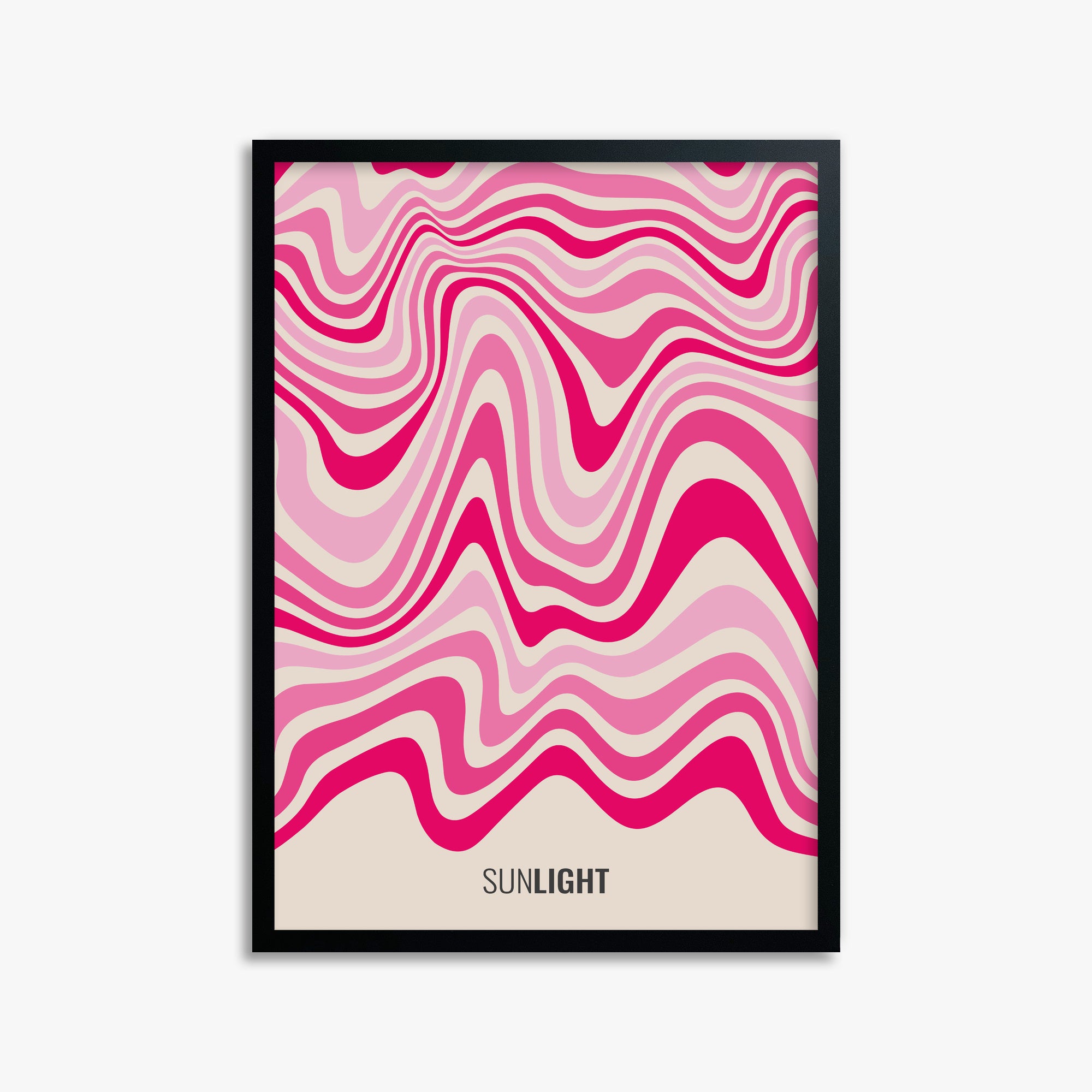 Waves of Light, 50x70cm Framed Poster With Black Frame