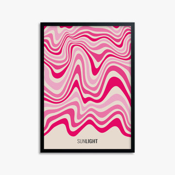 Waves of Light, 50x70cm Framed Poster With Black Frame