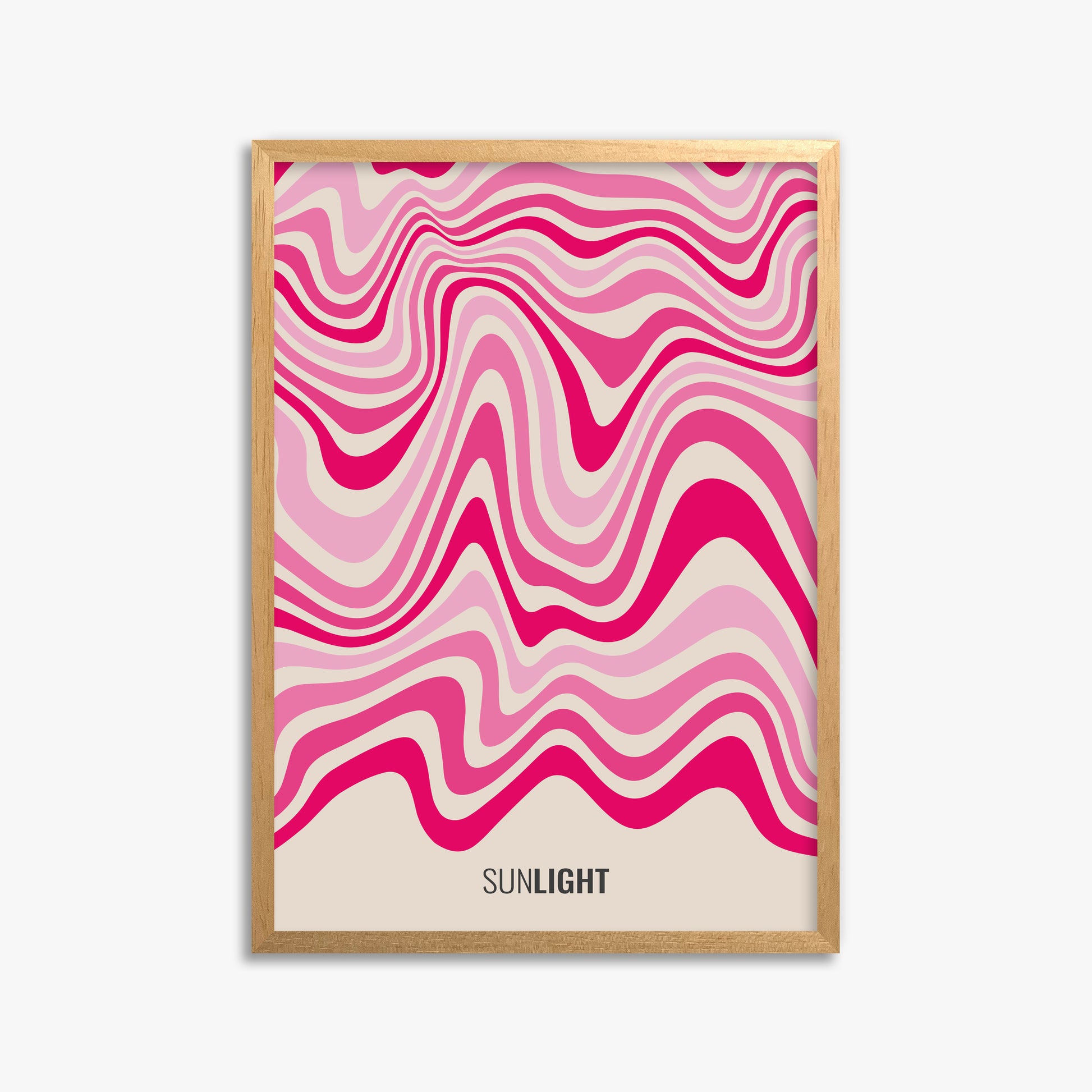 Waves of Light, 50x70cm Framed Poster With Oak Frame