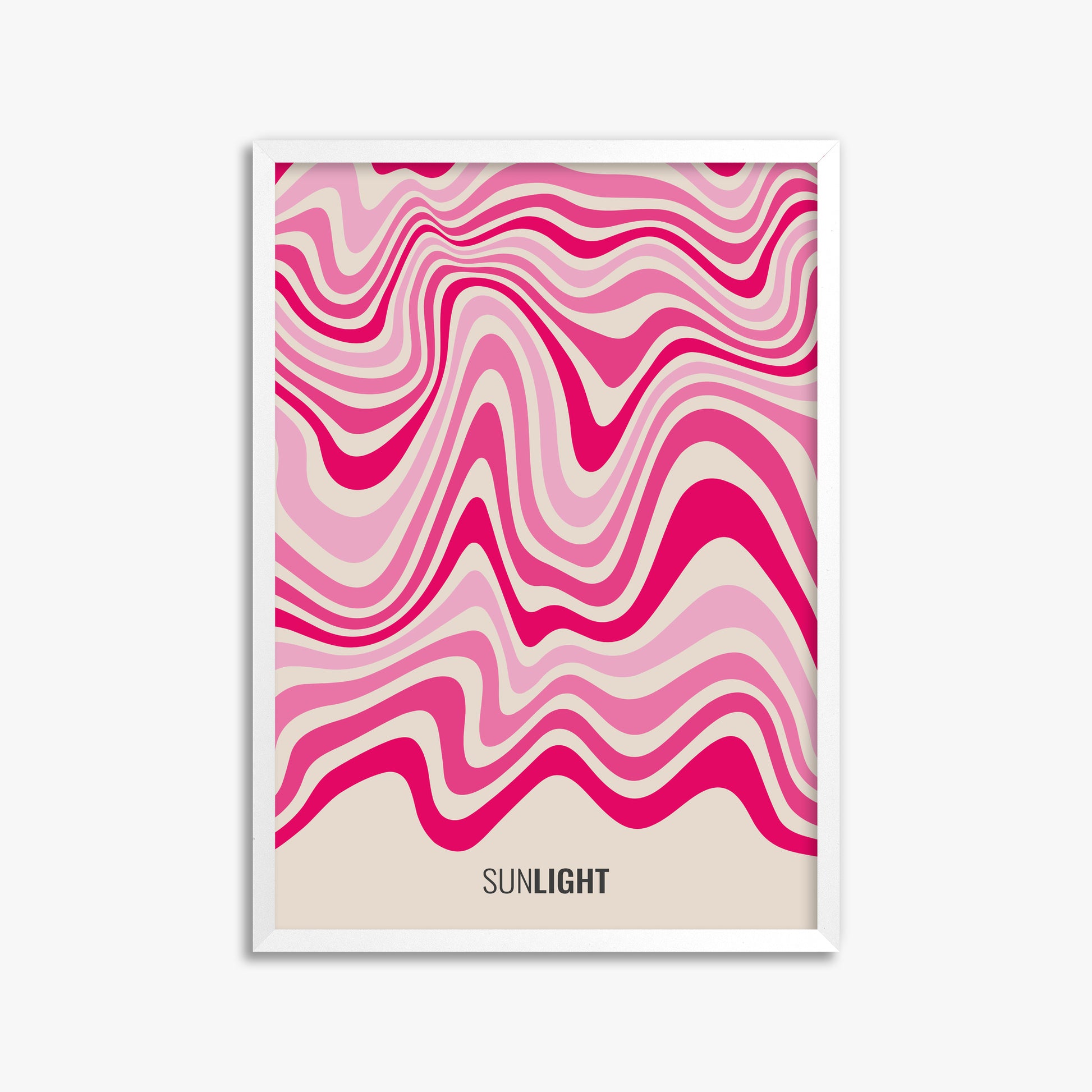 Waves of Light, 50x70cm Framed Poster With White Frame