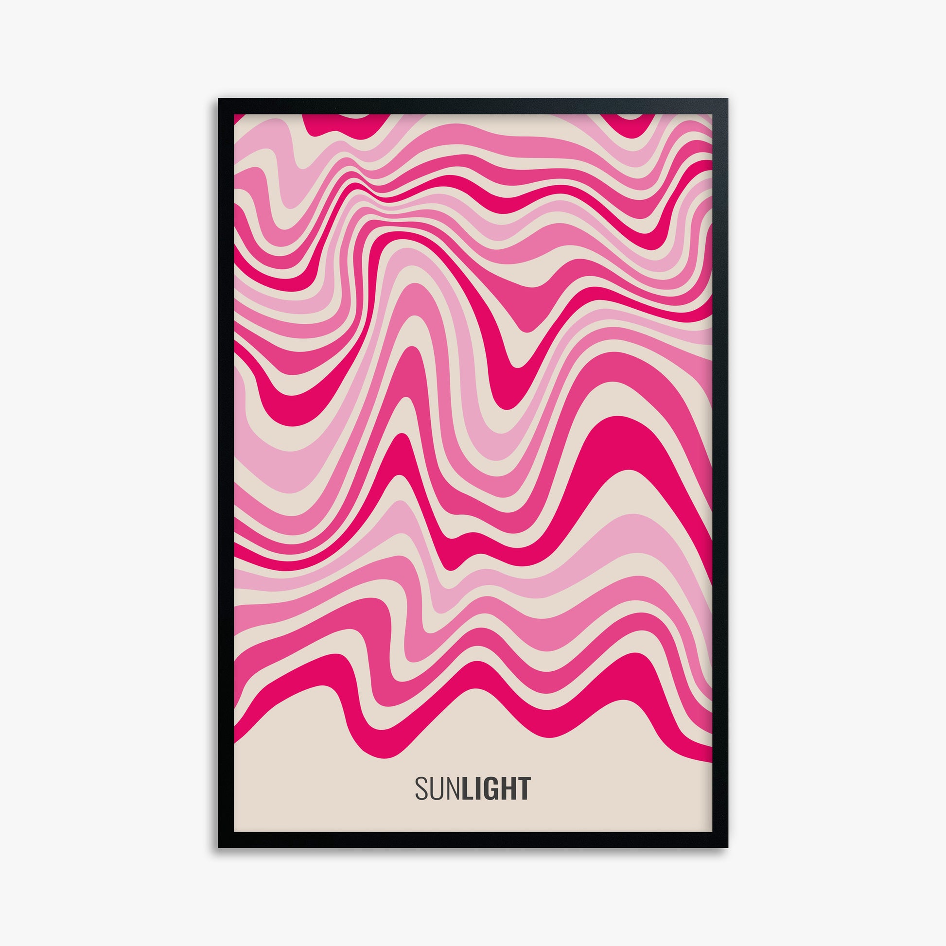 Waves of Light, 61x91cm Framed Poster With Black Frame