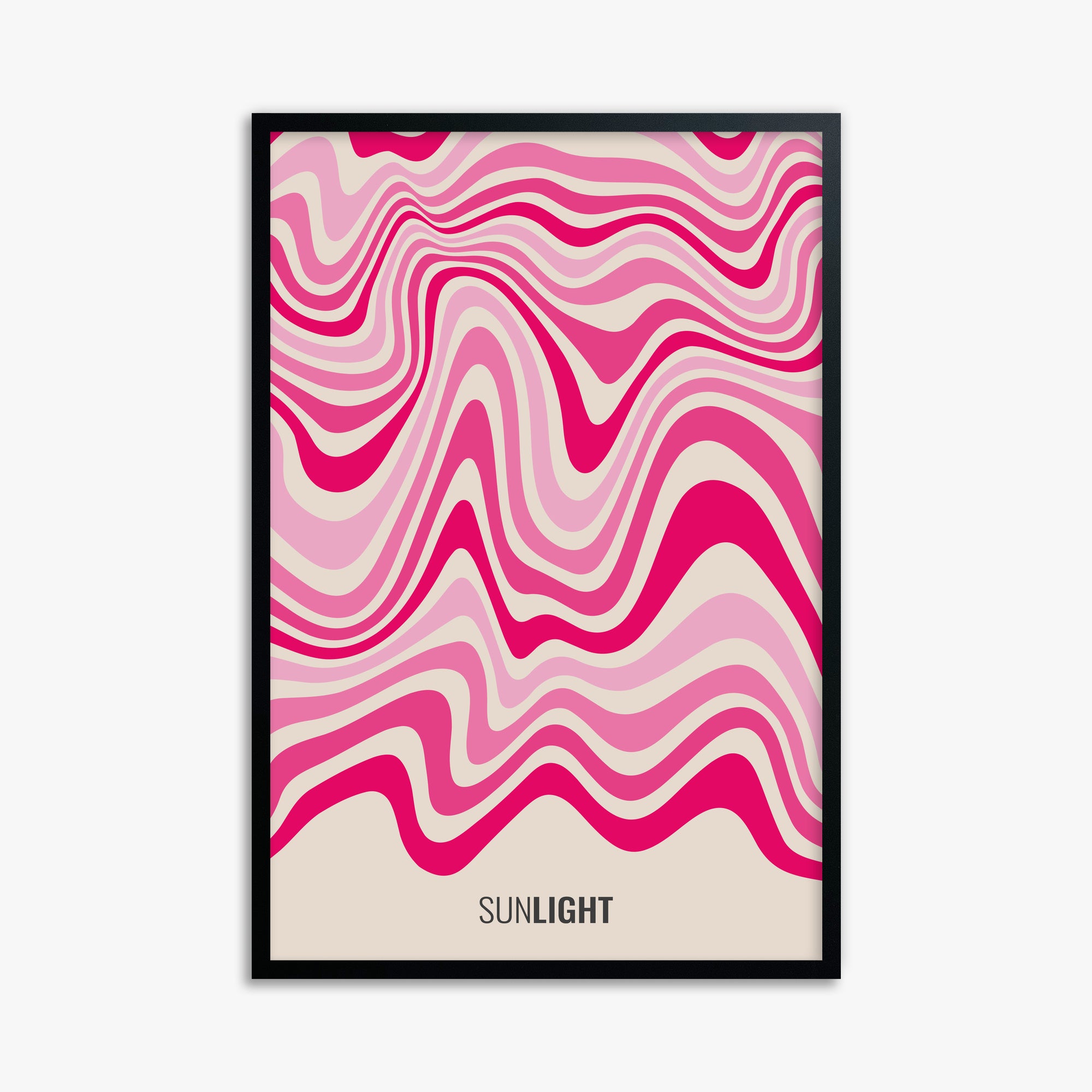 Waves of Light, 61x91cm Framed Poster With Black Frame